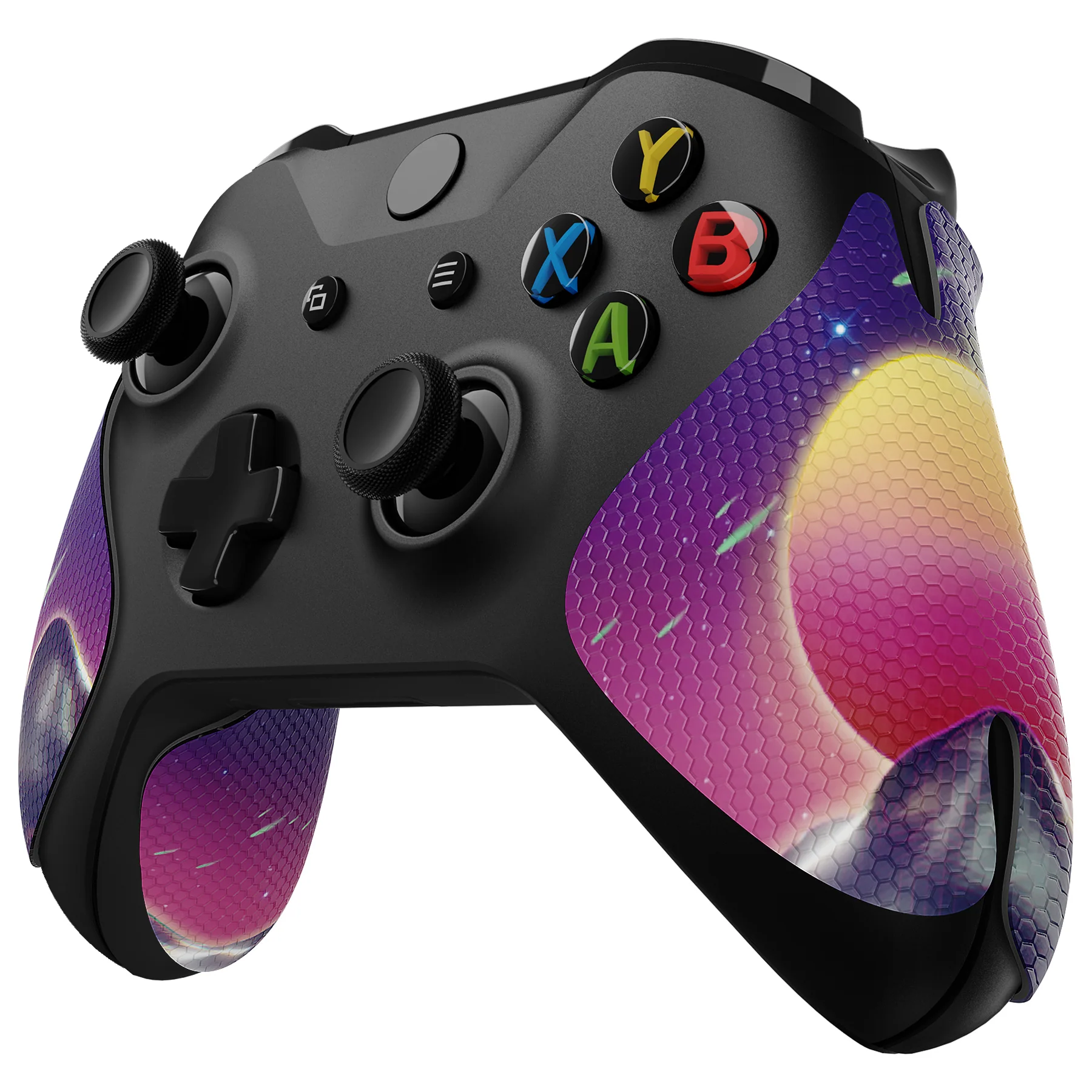 eXtremeRate Anti-Skid Sweat-Absorbent Textured Handle Grips for Xbox One & Xbox One X/S Controller - The Cyber Moon - Image 3