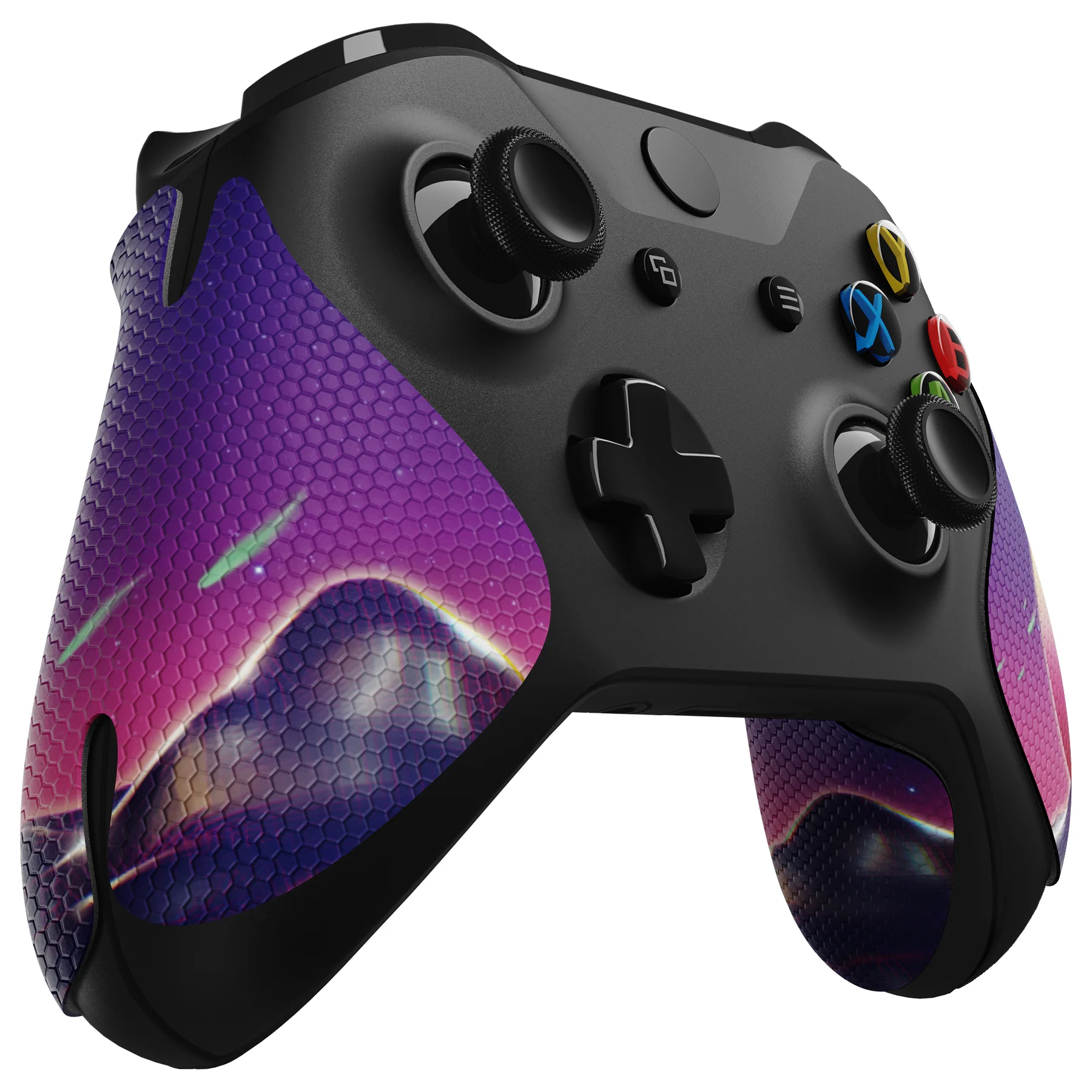 eXtremeRate Anti-Skid Sweat-Absorbent Textured Handle Grips for Xbox One & Xbox One X/S Controller - The Cyber Moon - Image 5