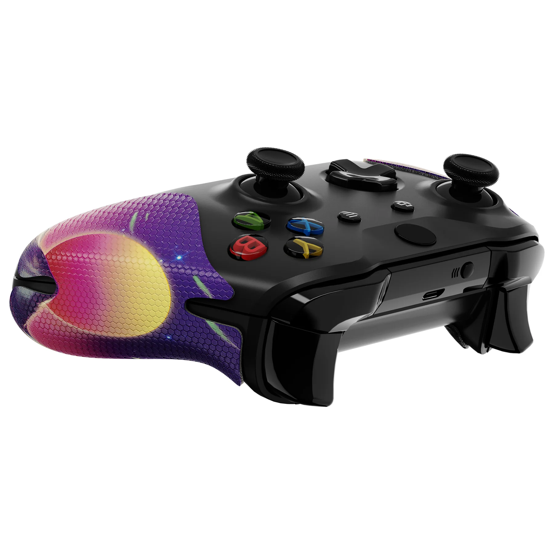 eXtremeRate Anti-Skid Sweat-Absorbent Textured Handle Grips for Xbox One & Xbox One X/S Controller - The Cyber Moon - Image 8
