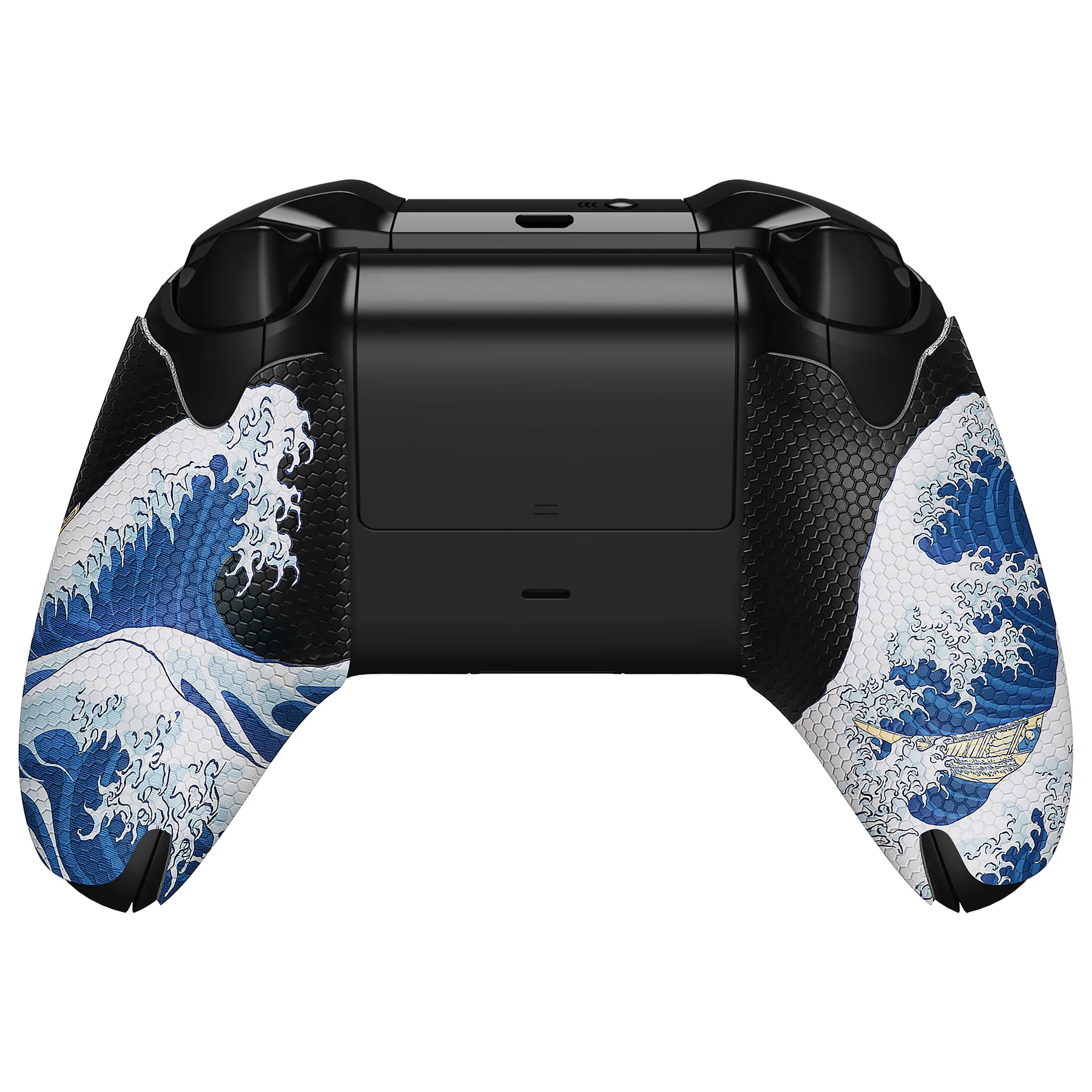 eXtremeRate Anti-Skid Sweat-Absorbent Textured Handle Grips for Xbox One & Xbox One X/S Controller - The Great Wave Off Kanagawa - Image 6