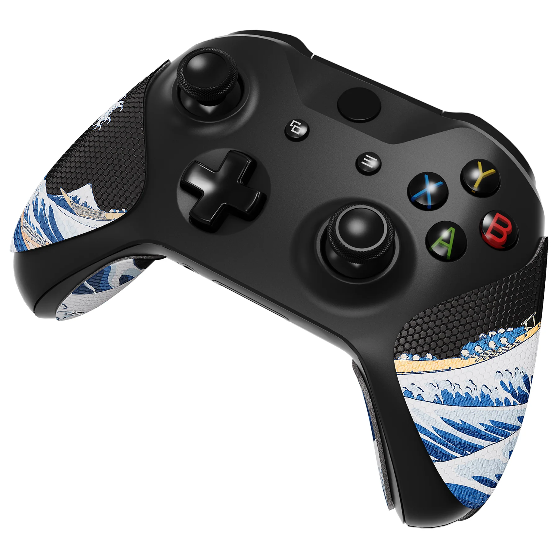 eXtremeRate Anti-Skid Sweat-Absorbent Textured Handle Grips for Xbox One & Xbox One X/S Controller - The Great Wave Off Kanagawa - Image 7