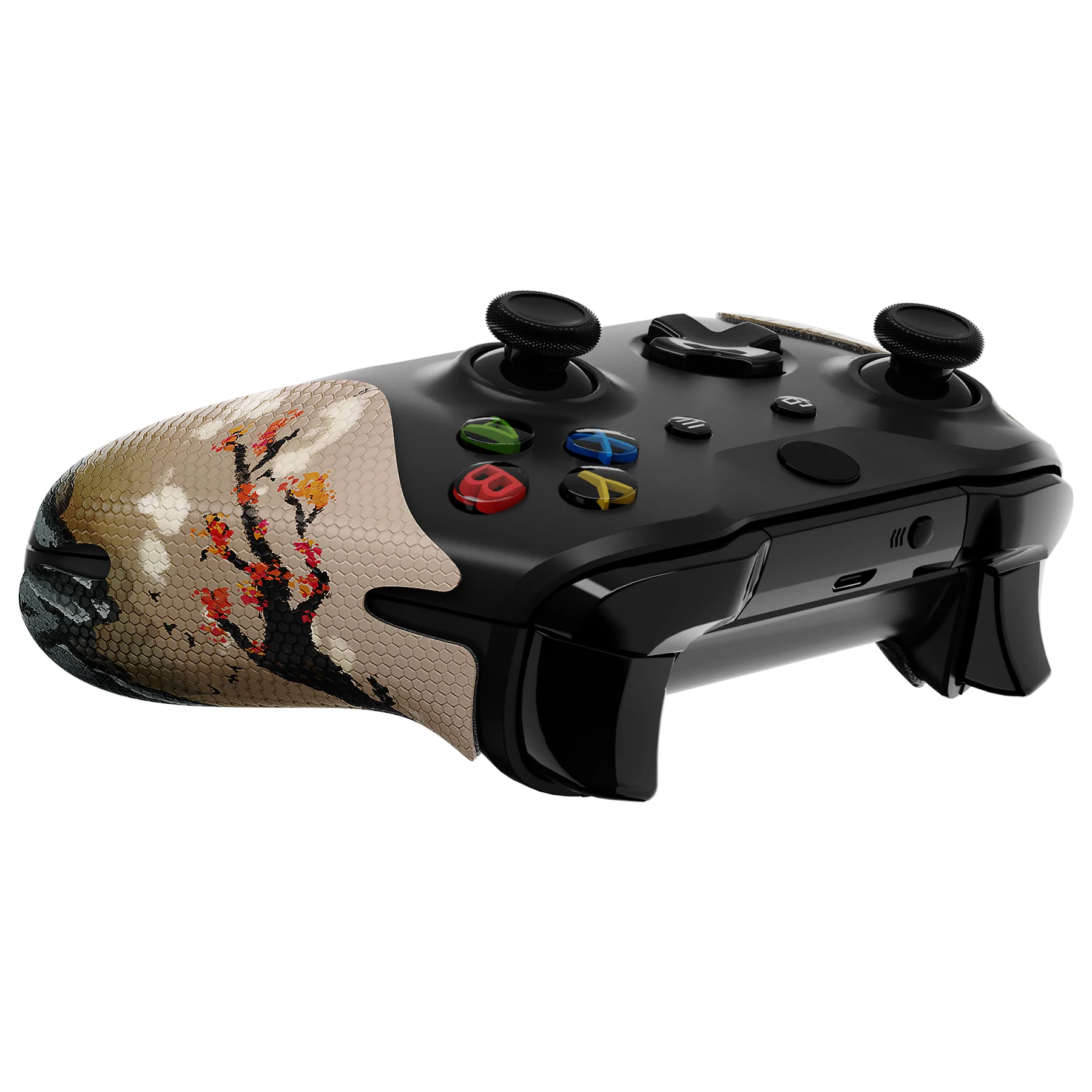 eXtremeRate Anti-Skid Sweat-Absorbent Textured Handle Grips for Xbox One & Xbox One X/S Controller - View of Rising Sun - Image 9