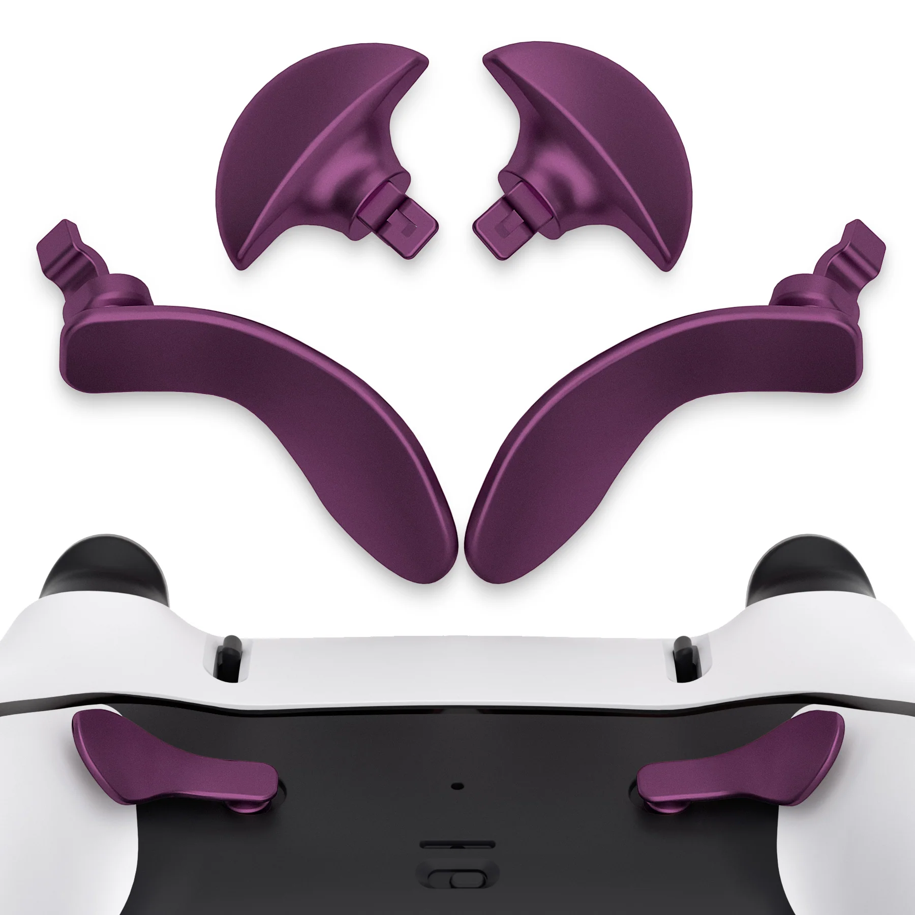 eXtremeRate Replacement Interchangeable 4PCS Metal Back Paddles for PS5 Edge Controller - Metallic Grape - Image 2