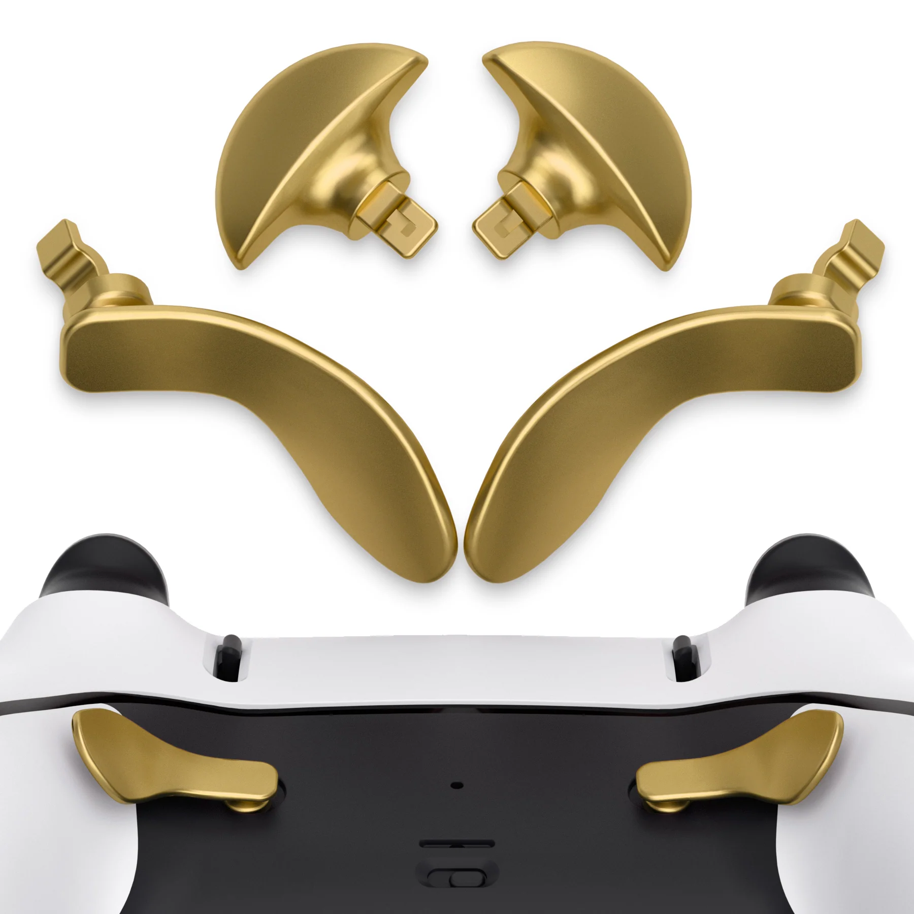 eXtremeRate Replacement Interchangeable 4PCS Metal Back Paddles for PS5 Edge Controller - Metallic Hero Gold - Image 2