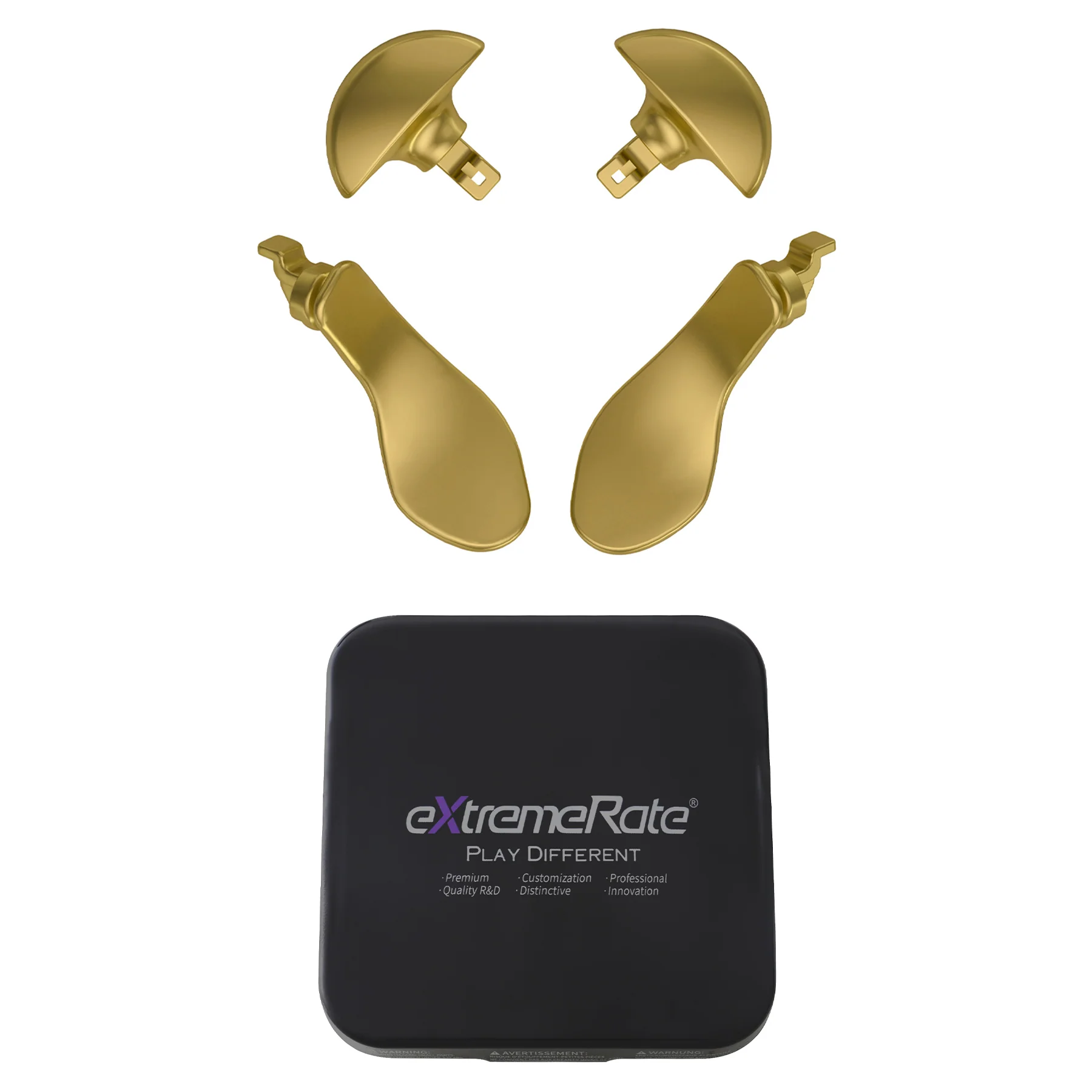 eXtremeRate Replacement Interchangeable 4PCS Metal Back Paddles for PS5 Edge Controller - Metallic Hero Gold - Image 9