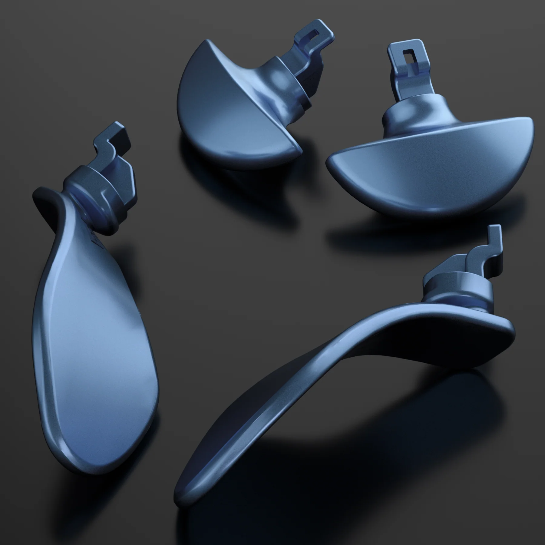 eXtremeRate Replacement Interchangeable 4PCS Metal Back Paddles for PS5 Edge Controller - Metallic Neptune Blue - Image 8
