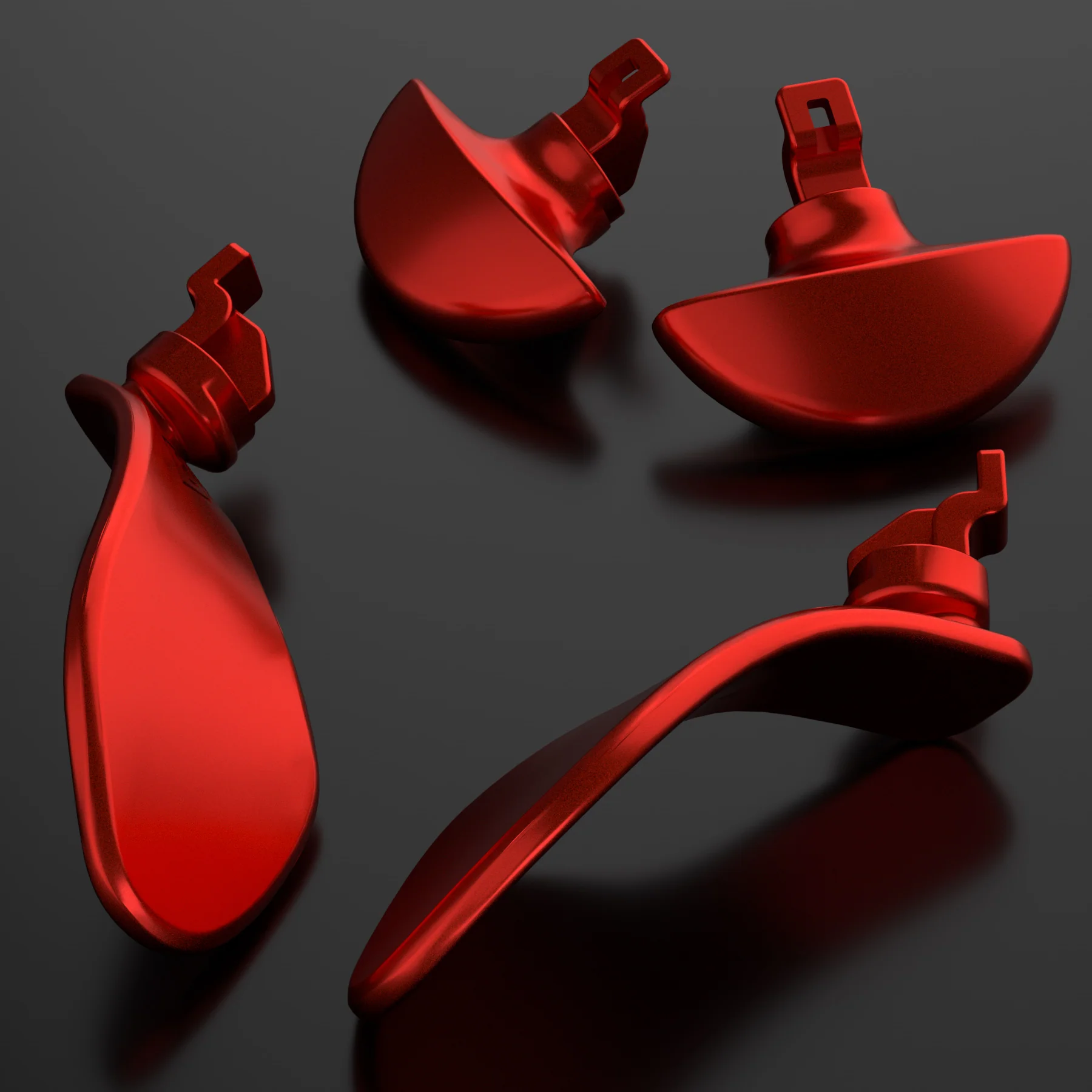 eXtremeRate Replacement Interchangeable 4PCS Metal Back Paddles for PS5 Edge Controller - Metallic Scarlet Red - Image 8