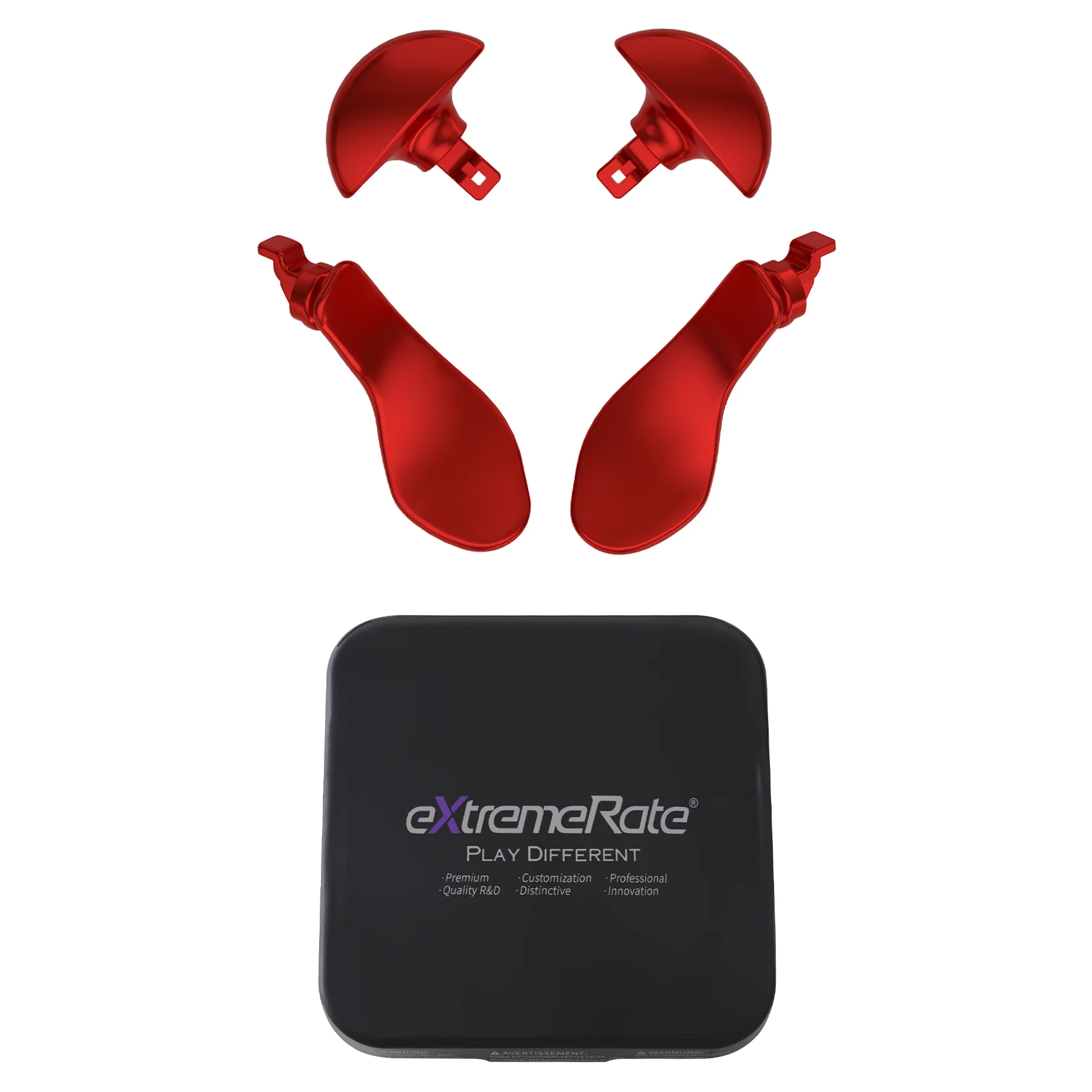 eXtremeRate Replacement Interchangeable 4PCS Metal Back Paddles for PS5 Edge Controller - Metallic Scarlet Red - Image 9