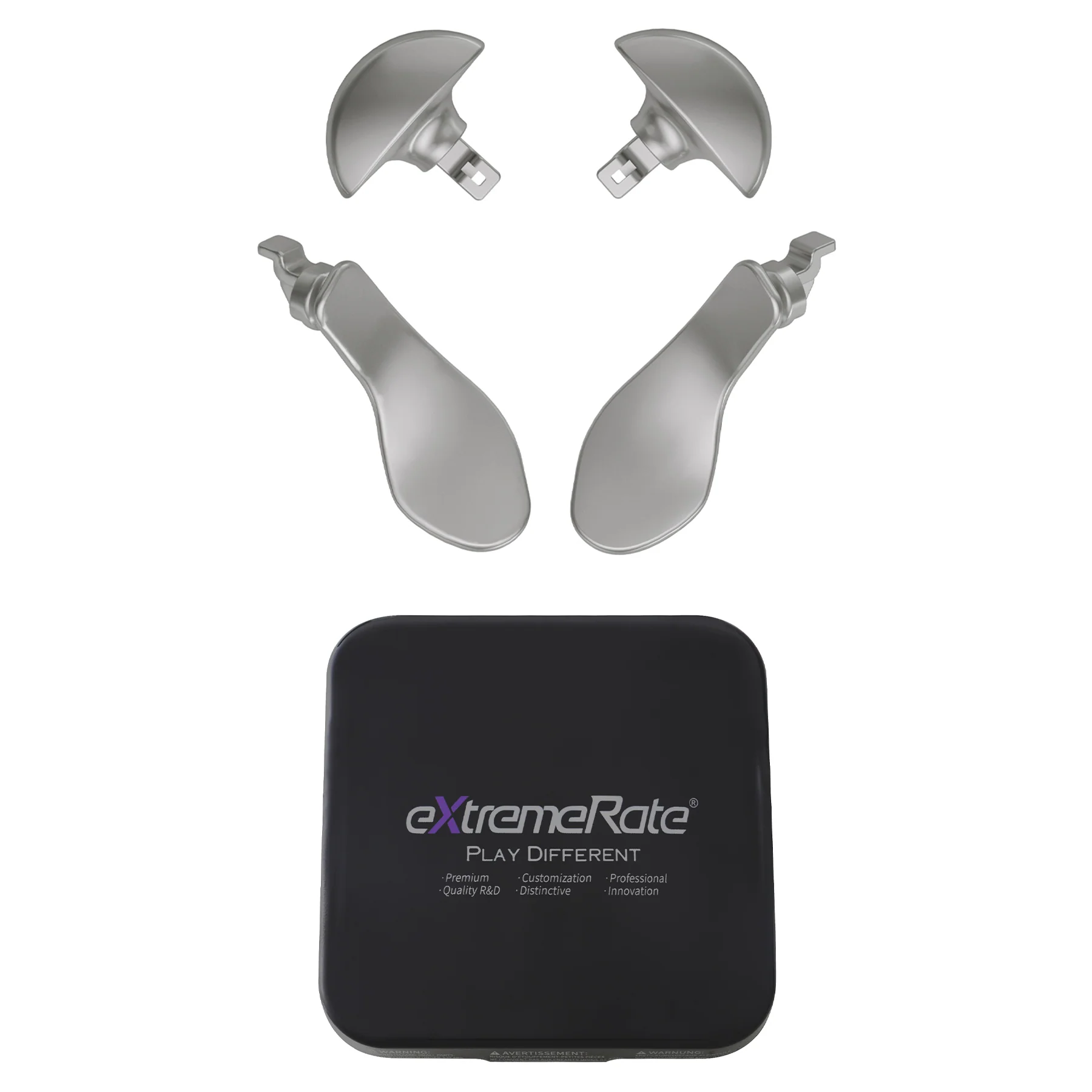 eXtremeRate Replacement Interchangeable 4PCS Metal Back Paddles for PS5 Edge Controller - Metallic Silver - Image 9