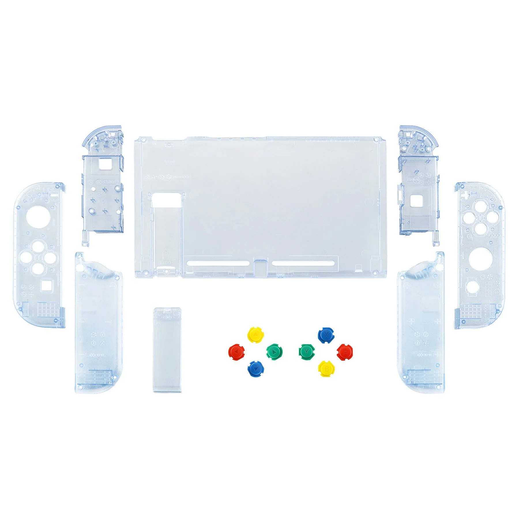 eXtremeRate Replacement Full Set Shells with Buttons for Nintendo Switch - Clear Glacier Blue - Image 2
