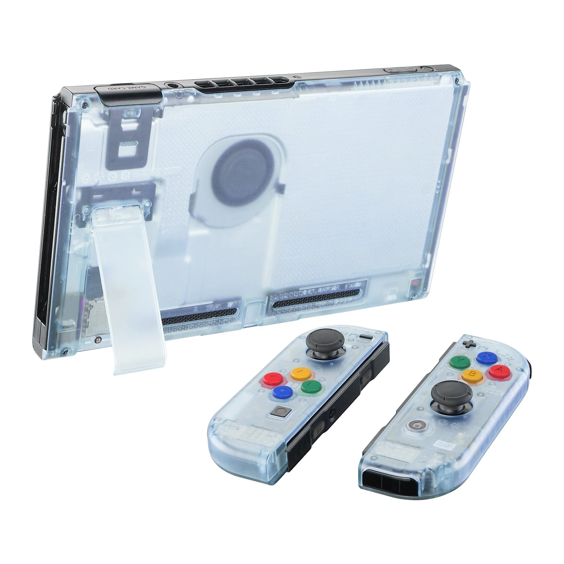 eXtremeRate Replacement Full Set Shells with Buttons for Nintendo Switch - Clear Glacier Blue - Image 4