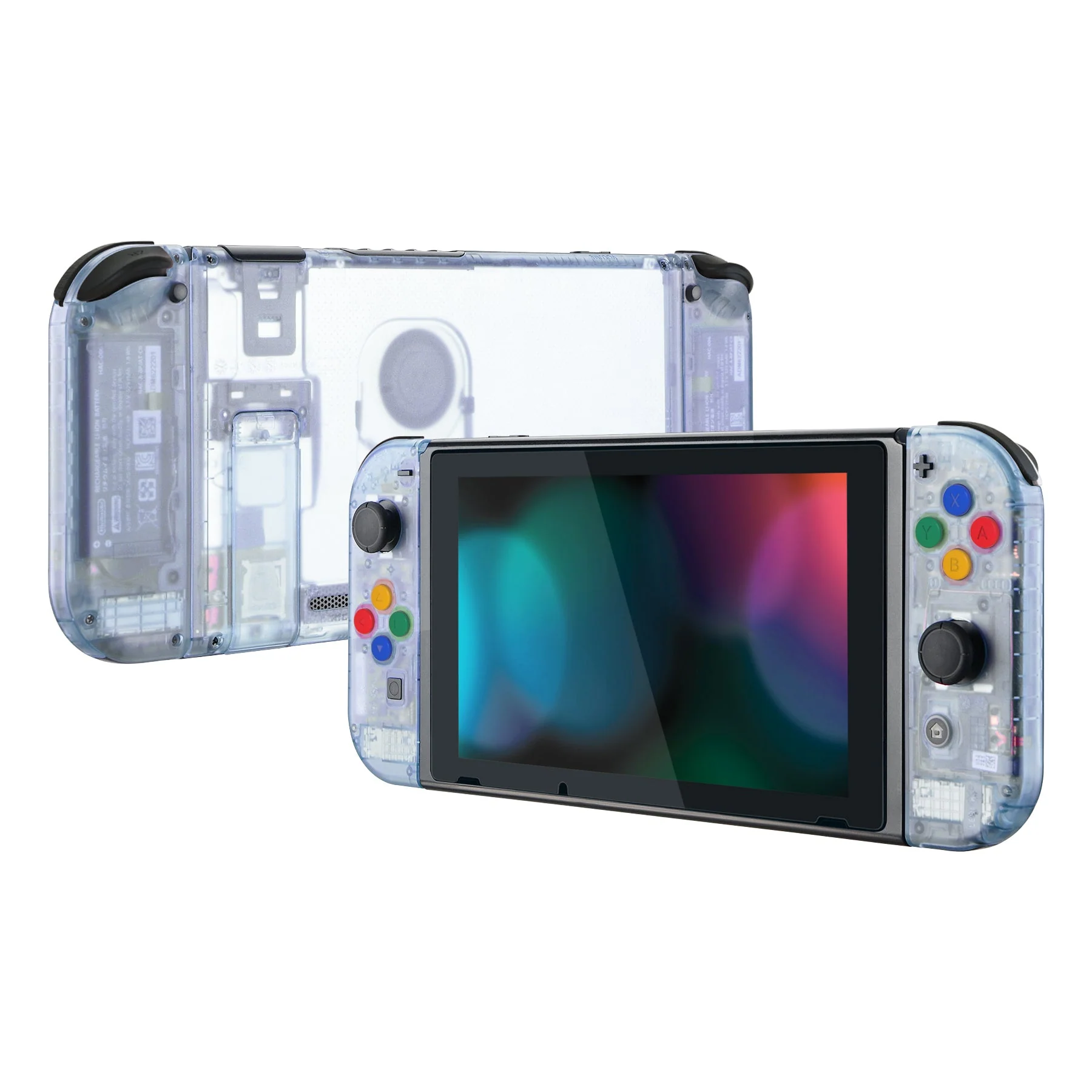eXtremeRate Replacement Full Set Shells with Buttons for Nintendo Switch - Clear Glacier Blue - Image 5