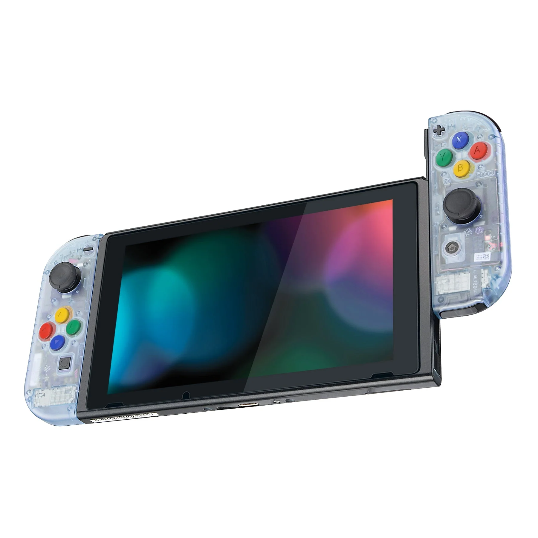 eXtremeRate Replacement Full Set Shells with Buttons for Nintendo Switch - Clear Glacier Blue - Image 8