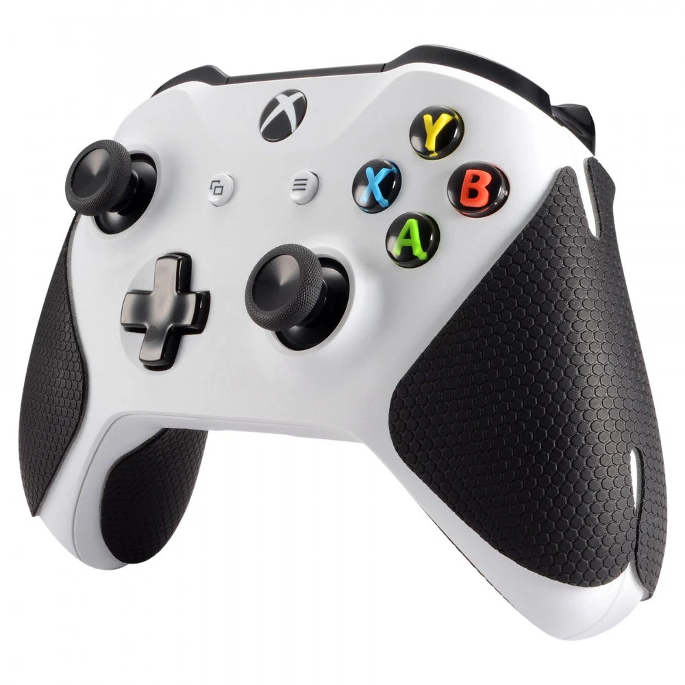 eXtremeRate Anti-Skid Sweat-Absorbent Handle Grips for Xbox One X & S Controller - Black - Image 3