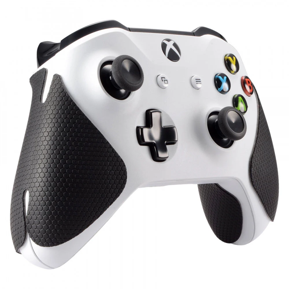 eXtremeRate Anti-Skid Sweat-Absorbent Handle Grips for Xbox One X & S Controller - Black - Image 4