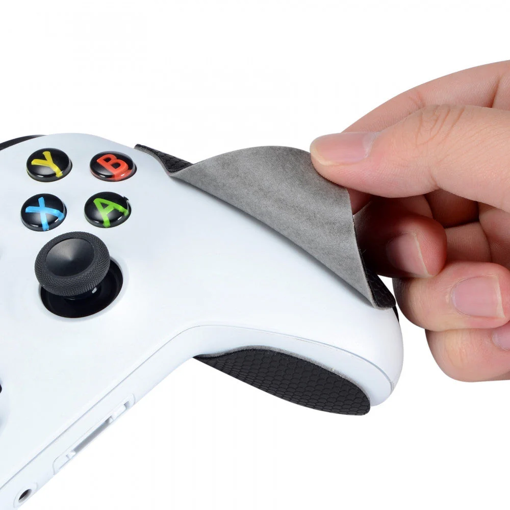 eXtremeRate Anti-Skid Sweat-Absorbent Handle Grips for Xbox One X & S Controller - Black - Image 6