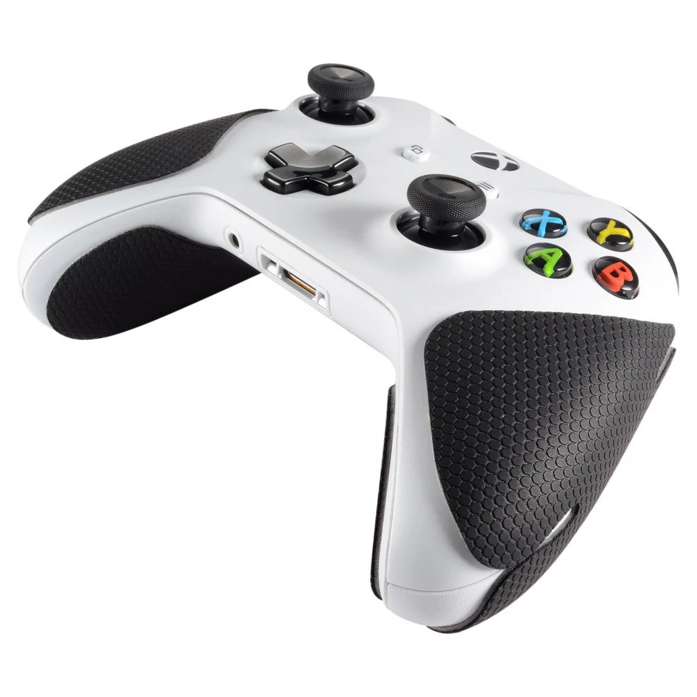 eXtremeRate Anti-Skid Sweat-Absorbent Handle Grips for Xbox One X & S Controller - Black - Image 8