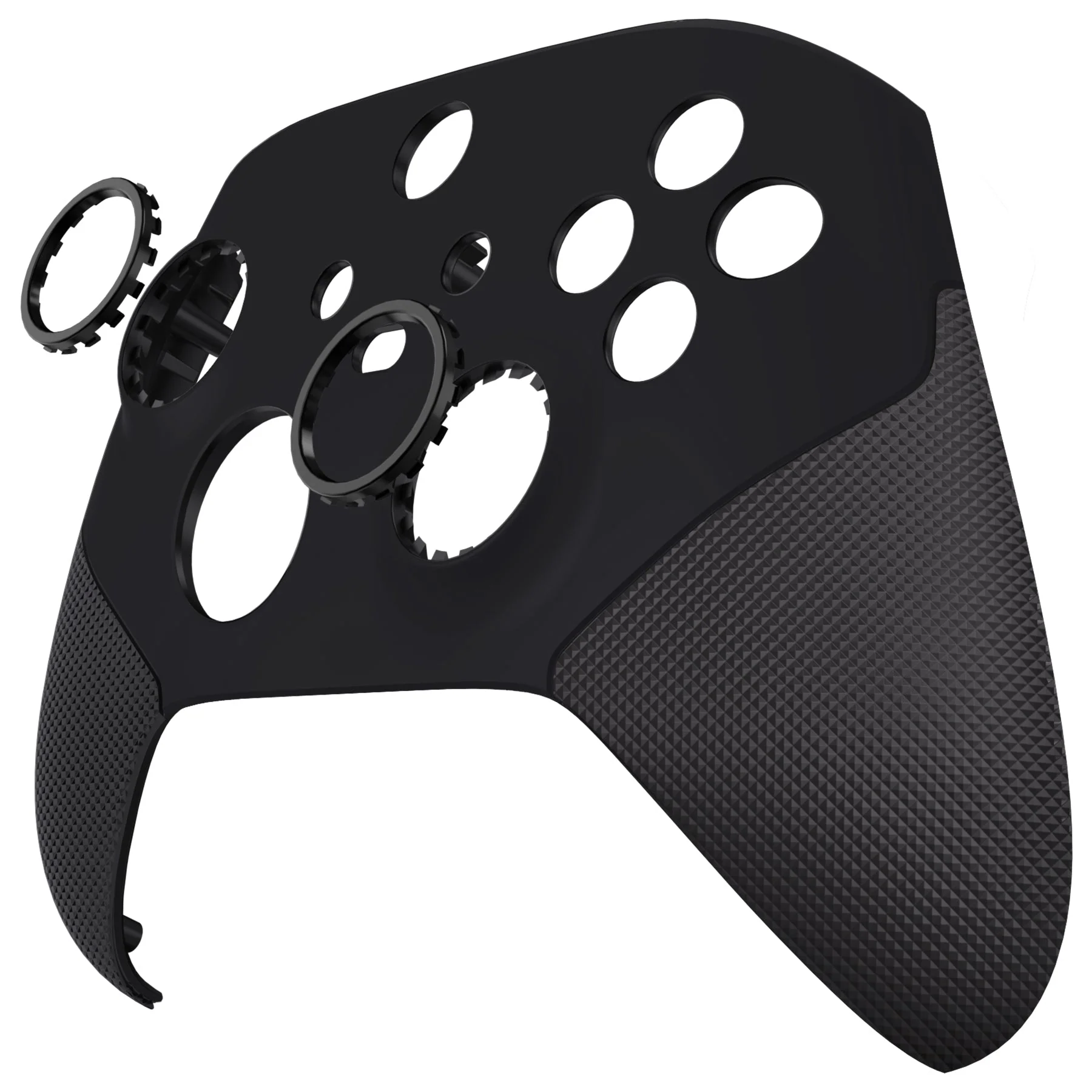 eXtremeRate ASR Version Performance Rubberized Grip Front Housing Shell with Accent Rings for Xbox Series X & S Controller - Black - Image 11