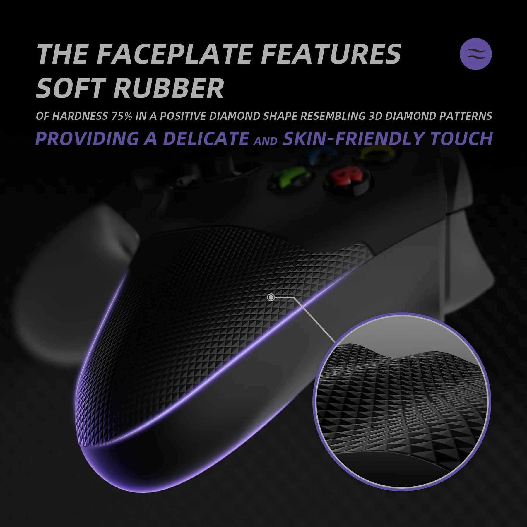 eXtremeRate ASR Version Performance Rubberized Grip Front Housing Shell with Accent Rings for Xbox Series X & S Controller - Black - Image 6
