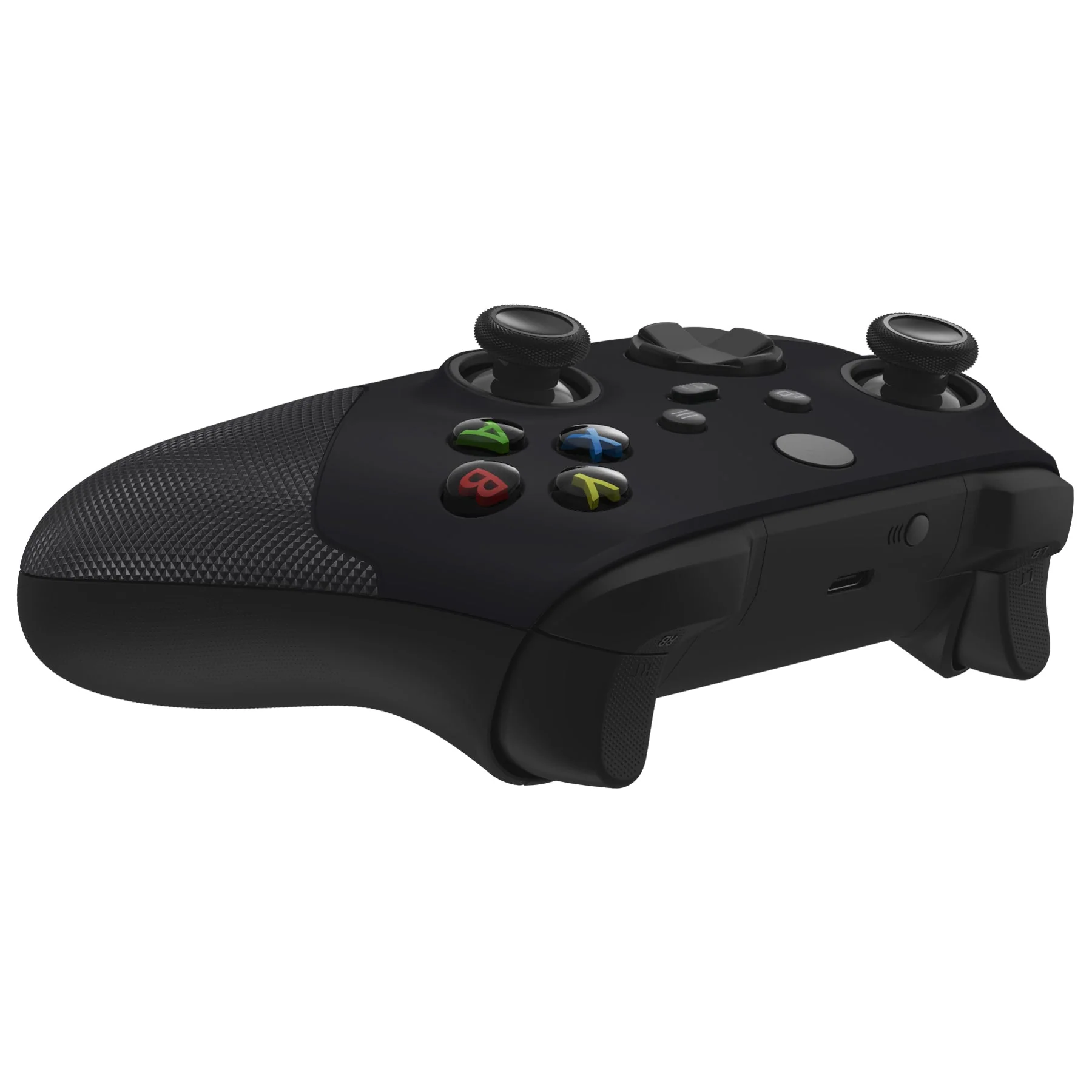 eXtremeRate ASR Version Performance Rubberized Grip Front Housing Shell with Accent Rings for Xbox Series X & S Controller - Black - Image 9