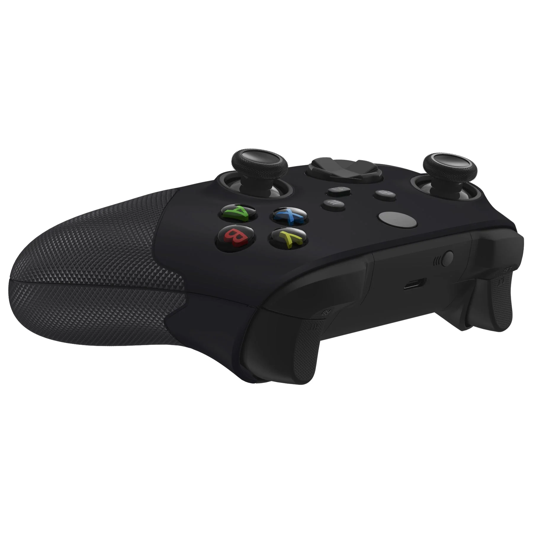 eXtremeRate ASR Version Performance Rubberized Side Rails Front Housing Shells with Accent Rings for Xbox Series X & S Controller - Black - Image 10