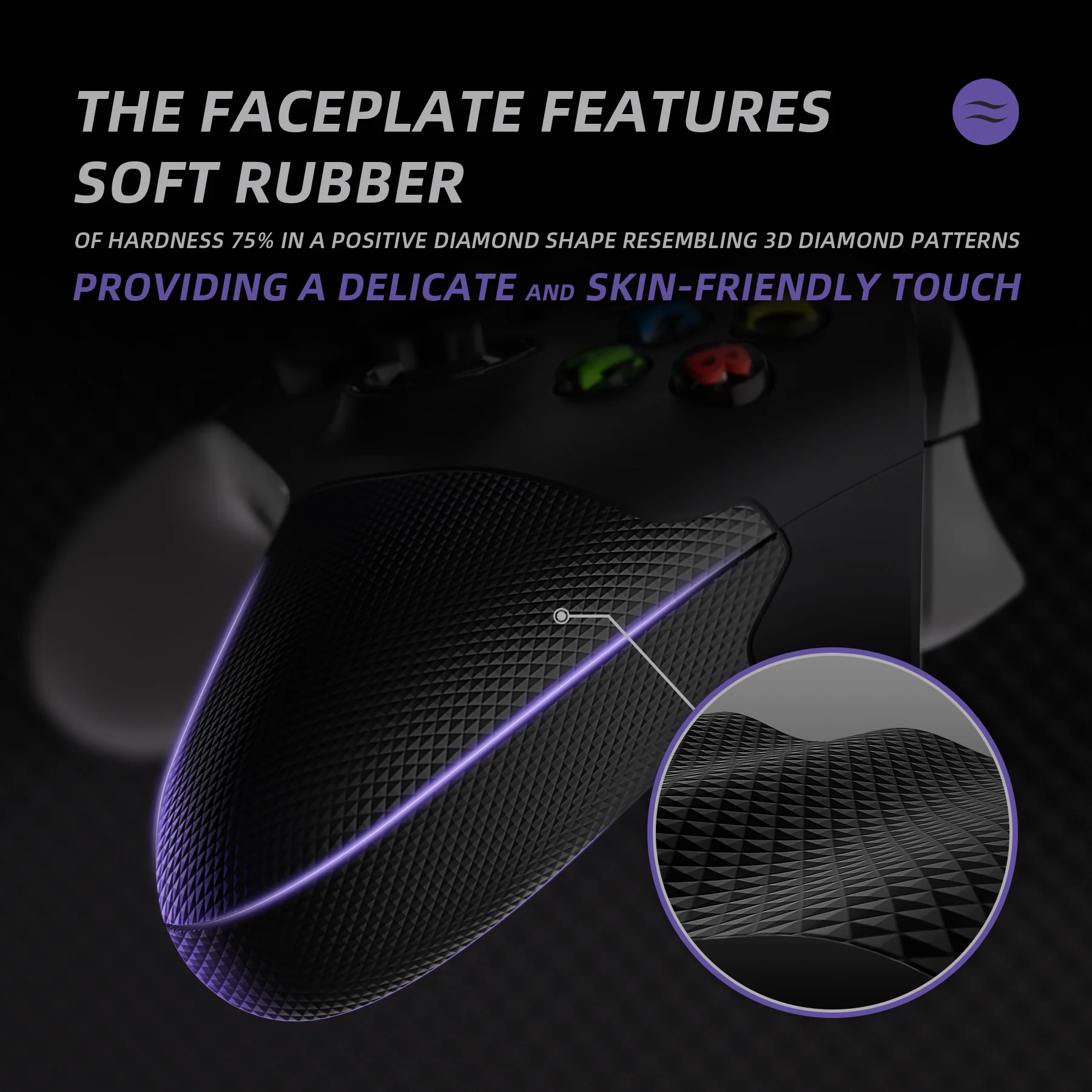 eXtremeRate ASR Version Performance Rubberized Side Rails Front Housing Shells with Accent Rings for Xbox Series X & S Controller - Black - Image 6