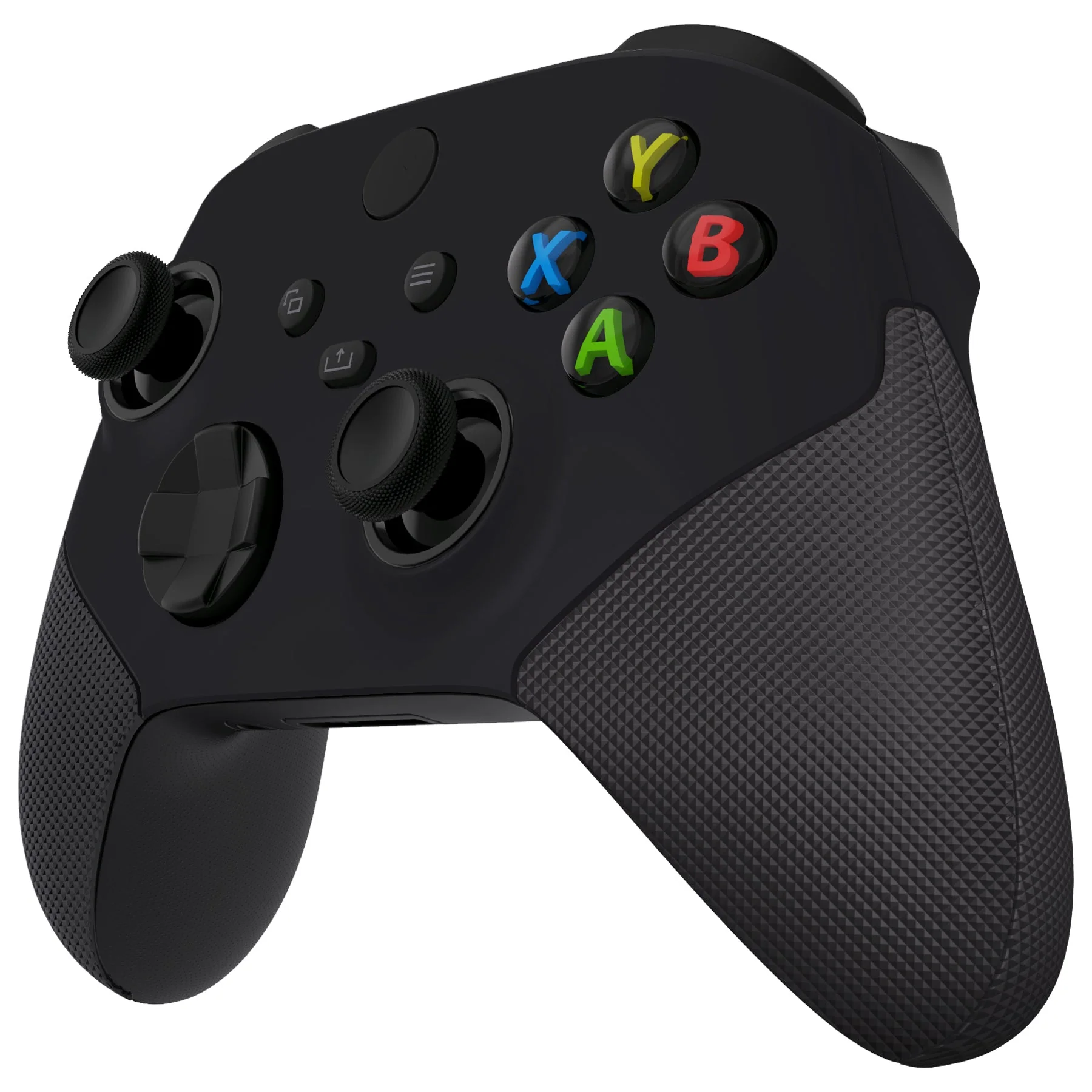 eXtremeRate ASR Version Performance Rubberized Side Rails Front Housing Shells with Accent Rings for Xbox Series X & S Controller - Black - Image 8