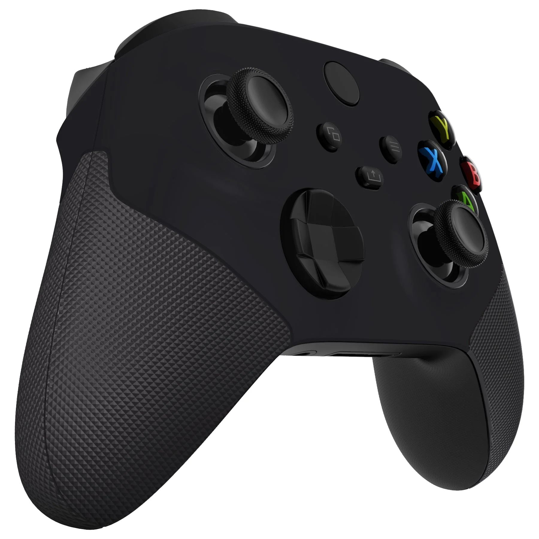 eXtremeRate ASR Version Performance Rubberized Side Rails Front Housing Shells with Accent Rings for Xbox Series X & S Controller - Black - Image 9