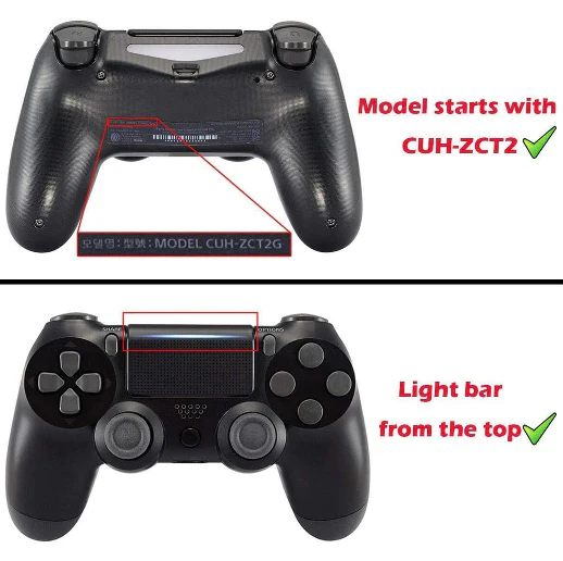 eXtremeRate Replacement Full Set Buttons with Classical Symbols for PS4 Slim Pro CUH-ZCT2 Controller, Compatible with eXtremeRate DTFS LED Kit - Black - Image 3