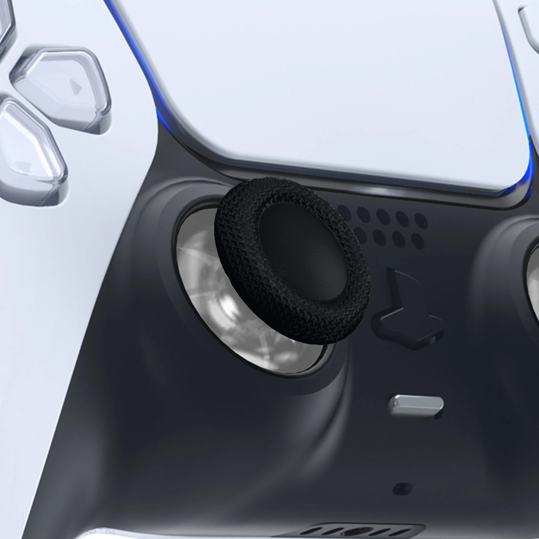 eXtremeRate Replacement Dual-Color Thumbsticks Analog Stick Joystick Compatible with PS5 & PS4 All Model Controller - Black & Clear - Image 3