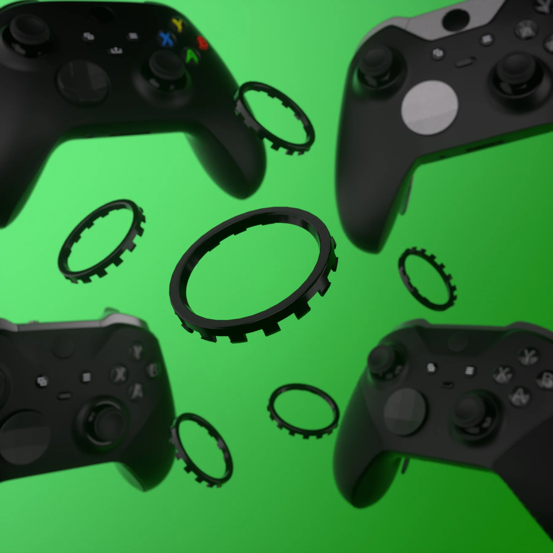 eXtremeRate Custom Accent Rings for Xbox Elite Series 2 Core & for Elite Series 2 & for Xbox One Elite Controller, Compatible with eXtremeRate ASR Version Shell for Xbox Series X/S Controller - Black - Image 9