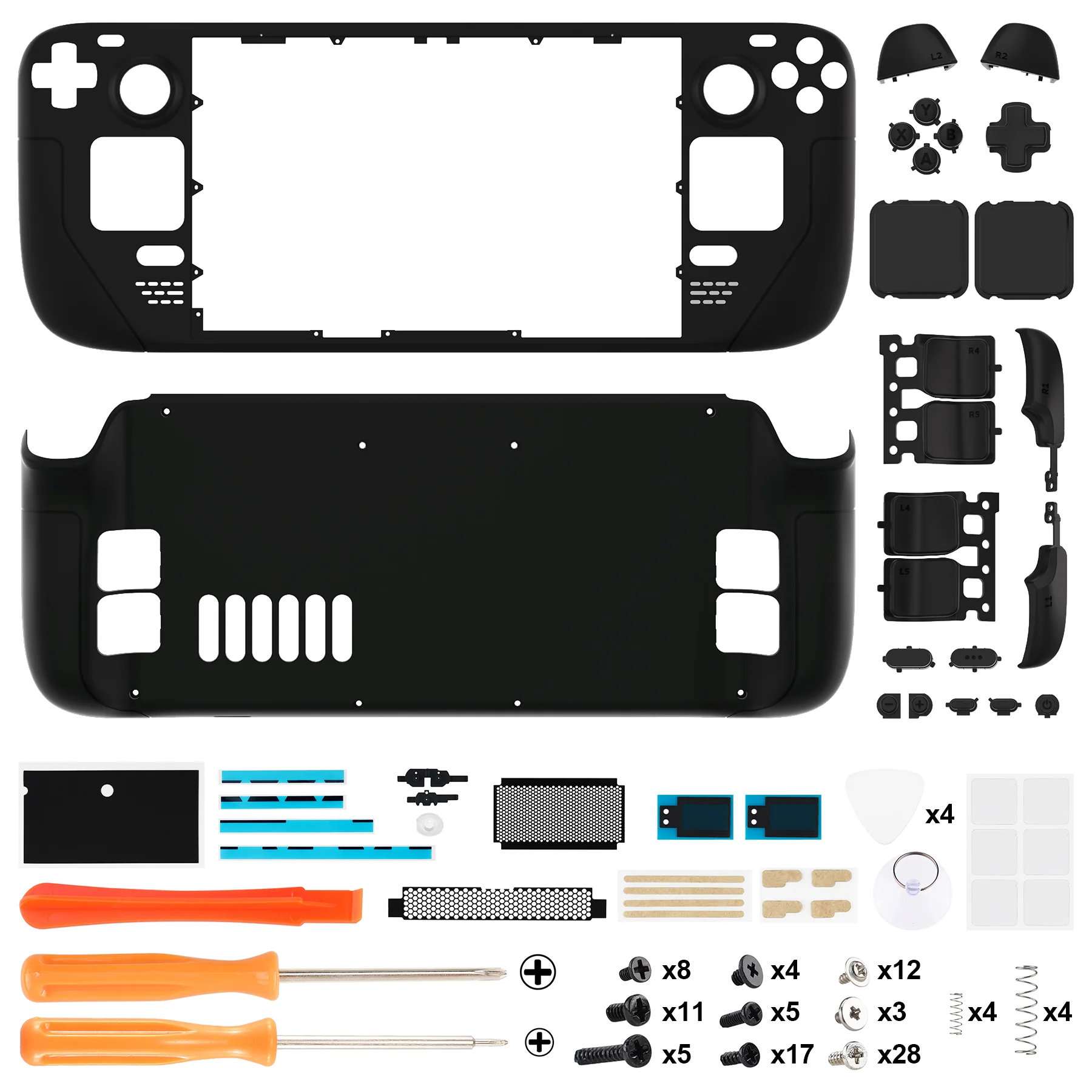 eXtremeRate Custom Full Set Shell with Buttons for Steam Deck LCD - Black - Image 4