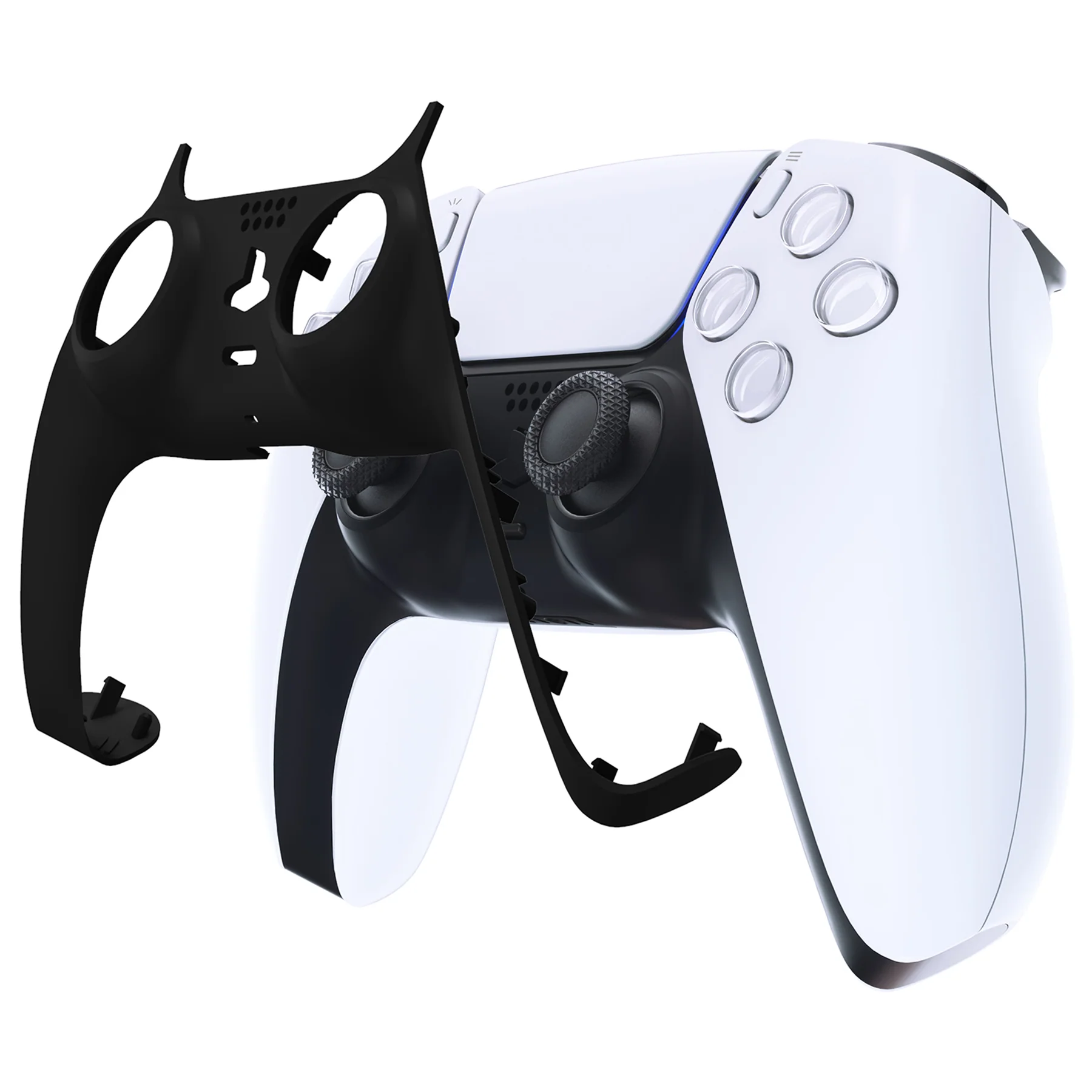 eXtremeRate Replacement Decorative Trim Shell with Accent Rings Compatible with PS5 Controller BDM-010/020/030/040/050 - Black - Image 7