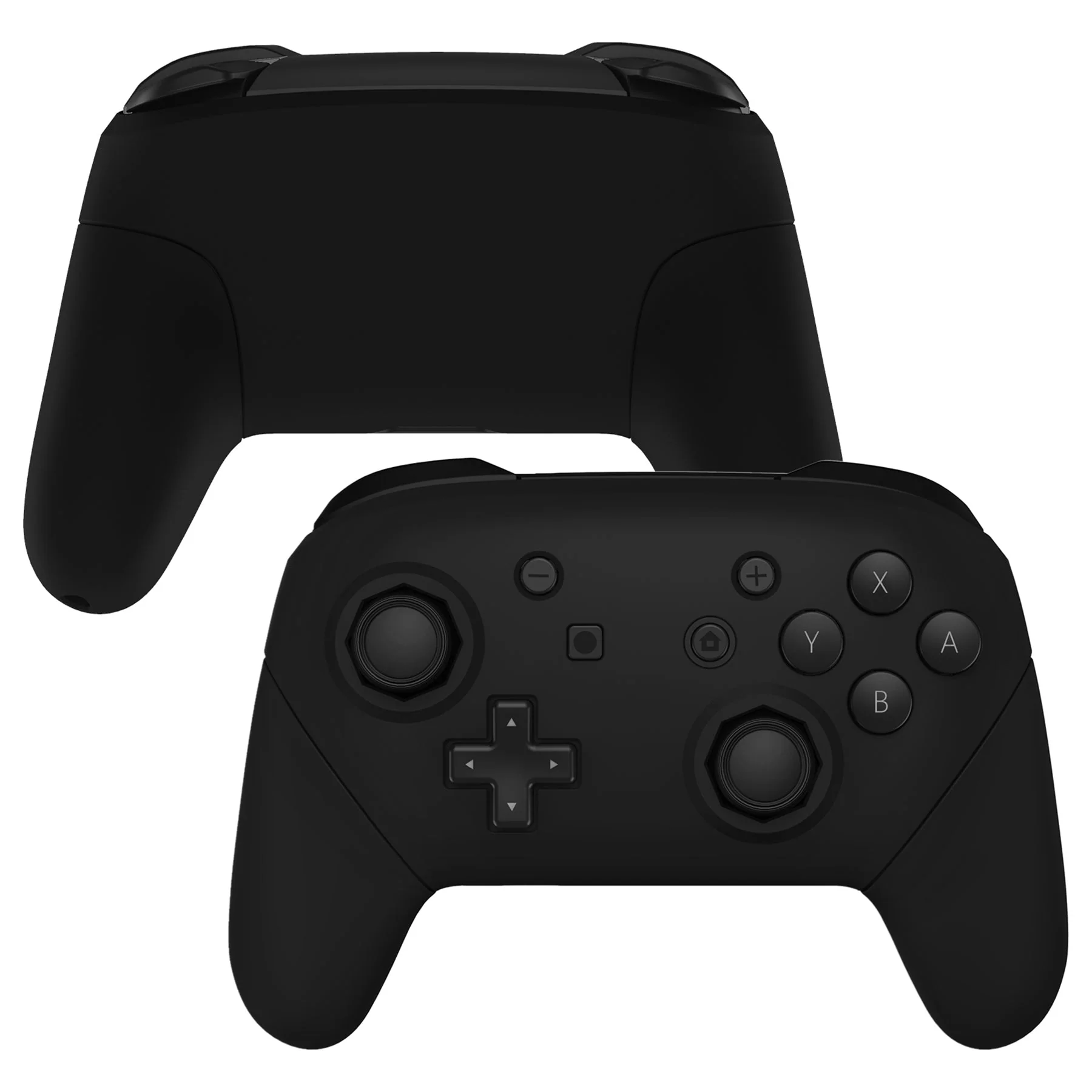 eXtremeRate Octagonal Gated Sticks Design Replacement Full Set Shell Faceplate Backplate Handles for Nintendo Switch Pro - Black - Image 4