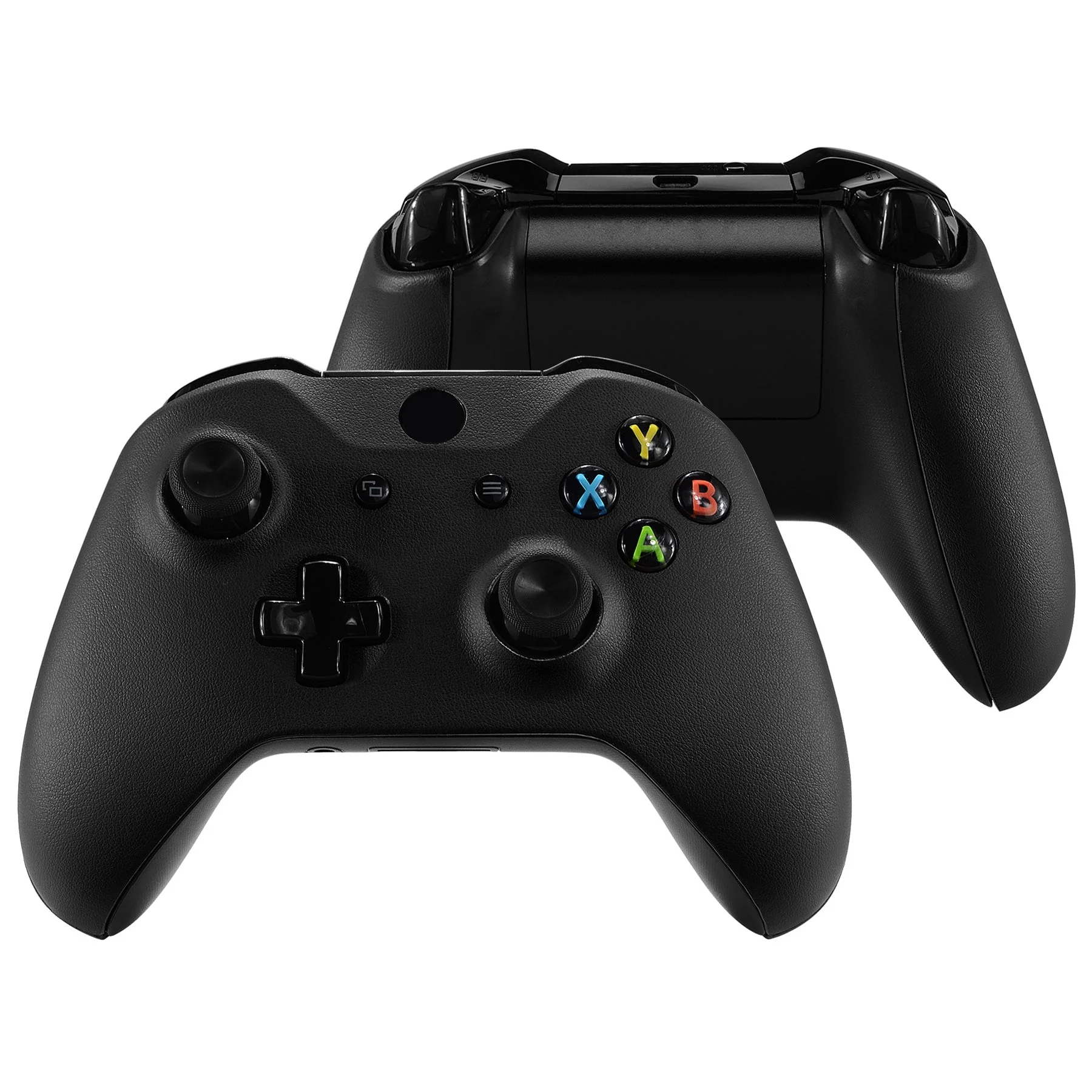 eXtremeRate Replacement Front Housing Shell with Side Rails Panel for Xbox One X & S Controller (Model 1708) - Black Luxury PU Leather - Image 2