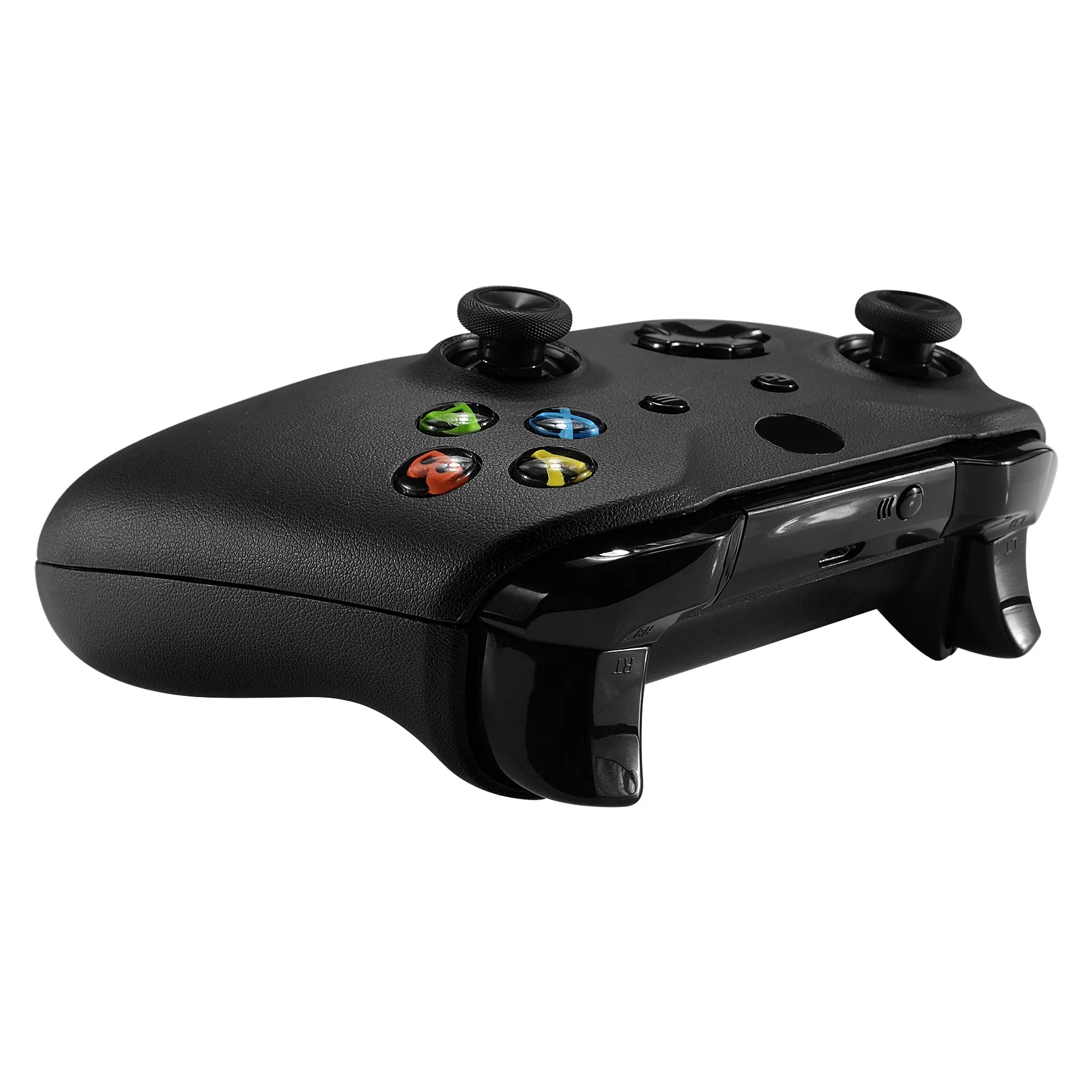 eXtremeRate Replacement Front Housing Shell with Side Rails Panel for Xbox One X & S Controller (Model 1708) - Black Luxury PU Leather - Image 7