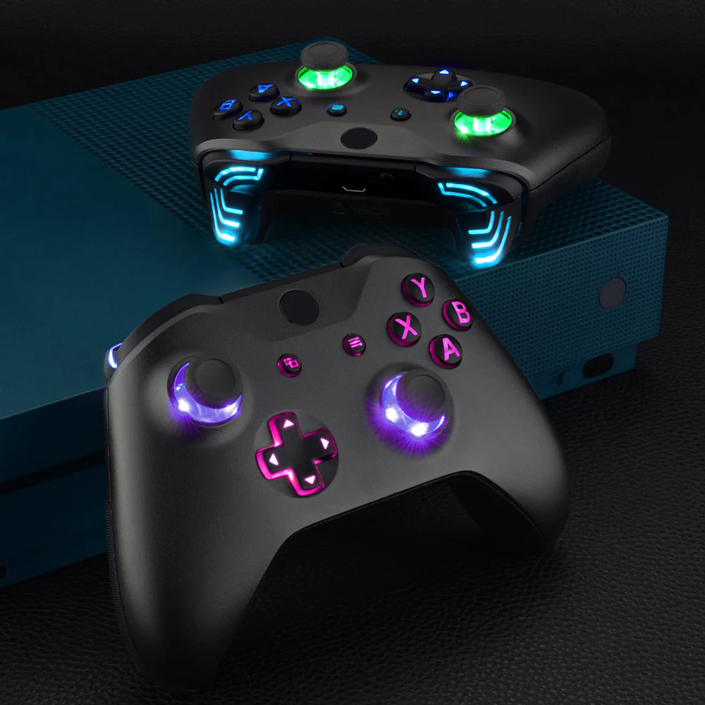 eXtremeRate Multi-Colors Luminated Buttons DTFS (DTF 2.0) LED Kit for Xbox One X & S Controller - Black - Image 10