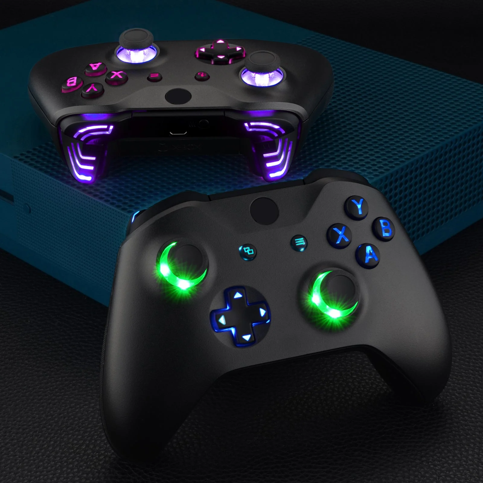 eXtremeRate Multi-Colors Luminated Buttons DTFS (DTF 2.0) LED Kit for Xbox One X & S Controller - Black - Image 9