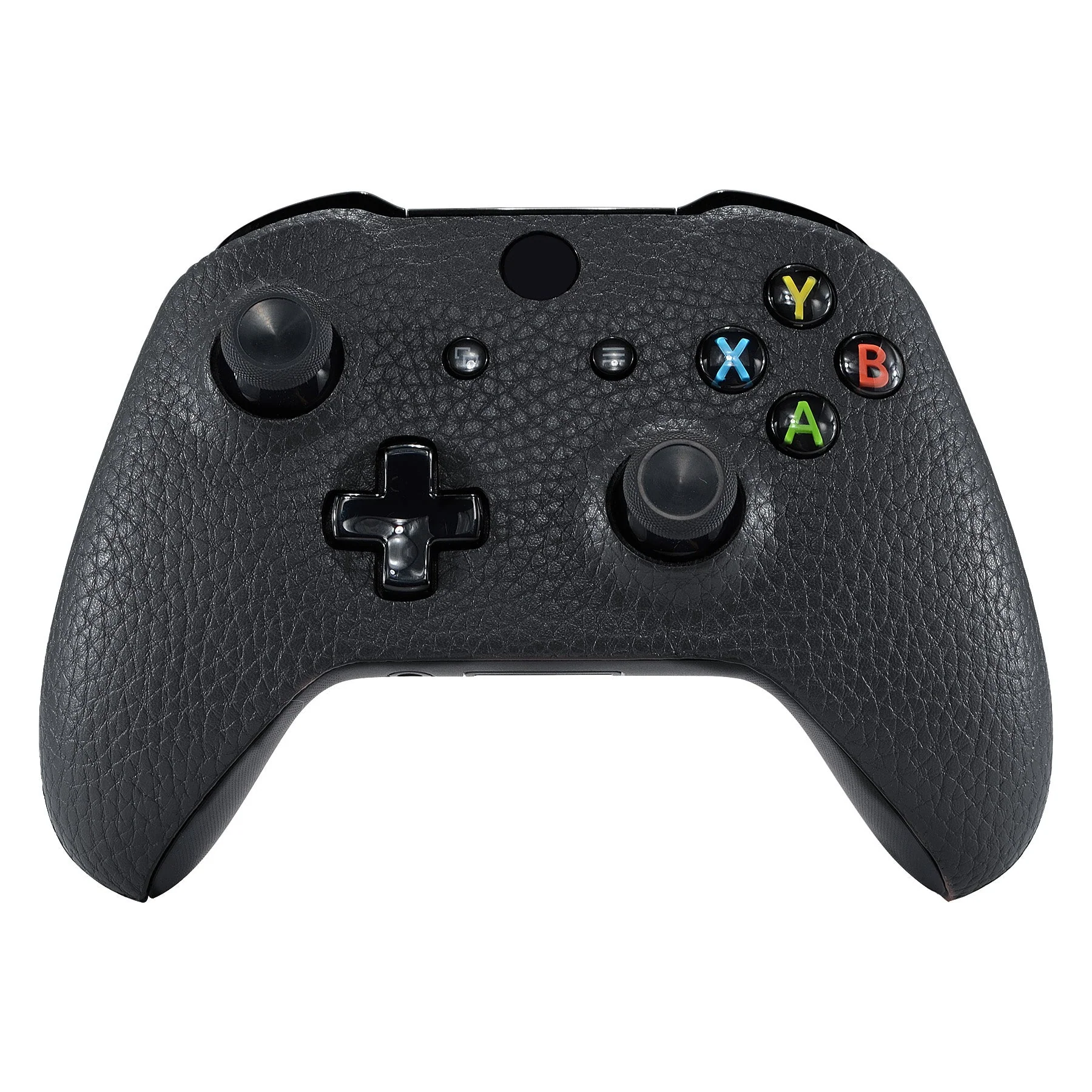eXtremeRate Replacement Front Housing Shell with Side Rails Panel for Xbox One X & S Controller (Model 1708) - Black Premium Textured PU Leather - Image 4