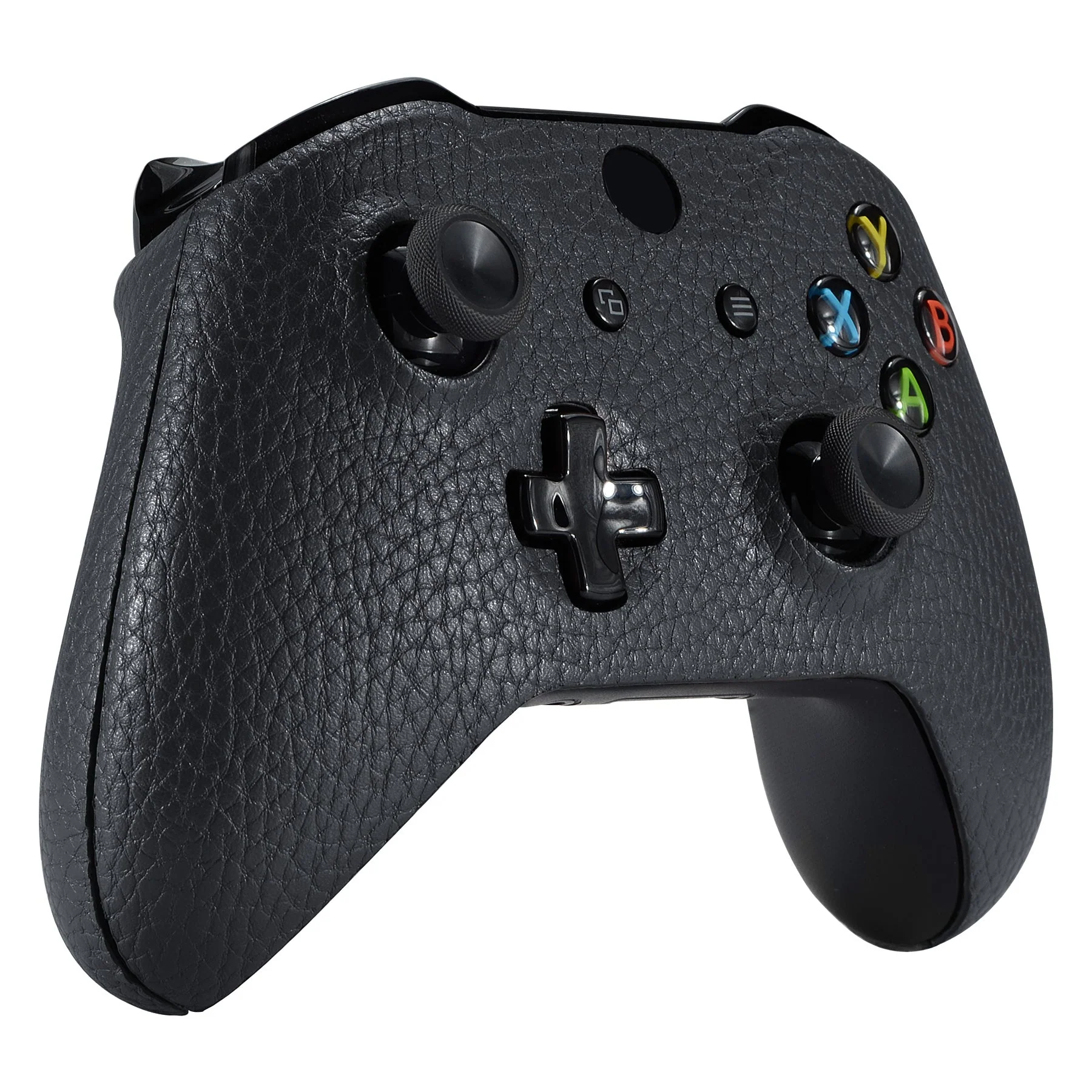 eXtremeRate Replacement Front Housing Shell with Side Rails Panel for Xbox One X & S Controller (Model 1708) - Black Premium Textured PU Leather - Image 6