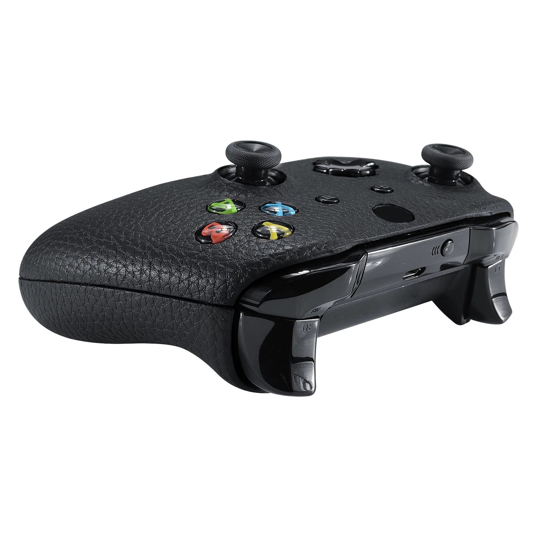 eXtremeRate Replacement Front Housing Shell with Side Rails Panel for Xbox One X & S Controller (Model 1708) - Black Premium Textured PU Leather - Image 7