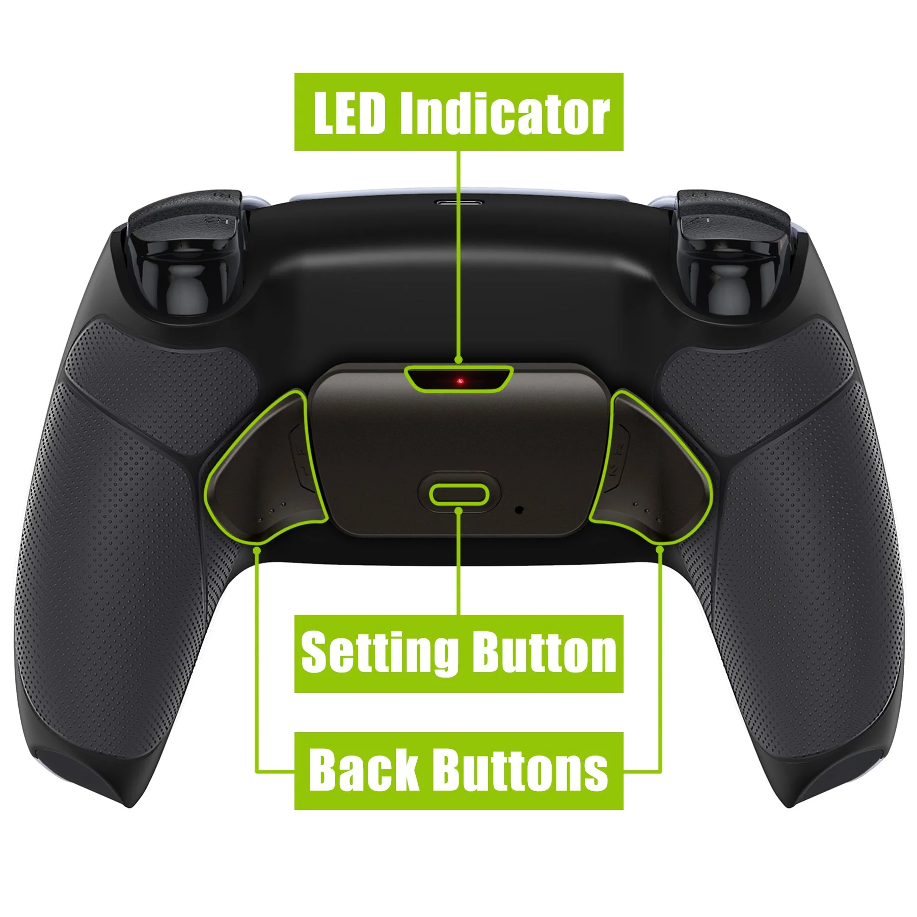 eXtremeRate Black Real Metal Buttons (RMB) Version RISE 2.0 Remap Kit for PS5 Controller BDM-010/020 - Rubberized Black - Image 4