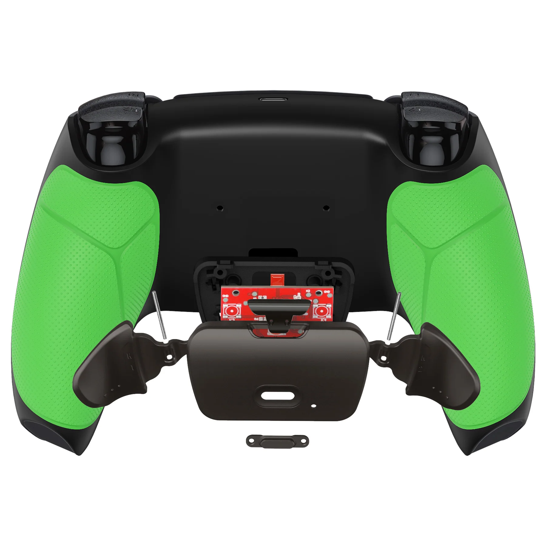 eXtremeRate Black Real Metal Buttons (RMB) Version RISE 2.0 Remap Kit for PS5 Controller BDM-010/020 - Rubberized Green - Image 6