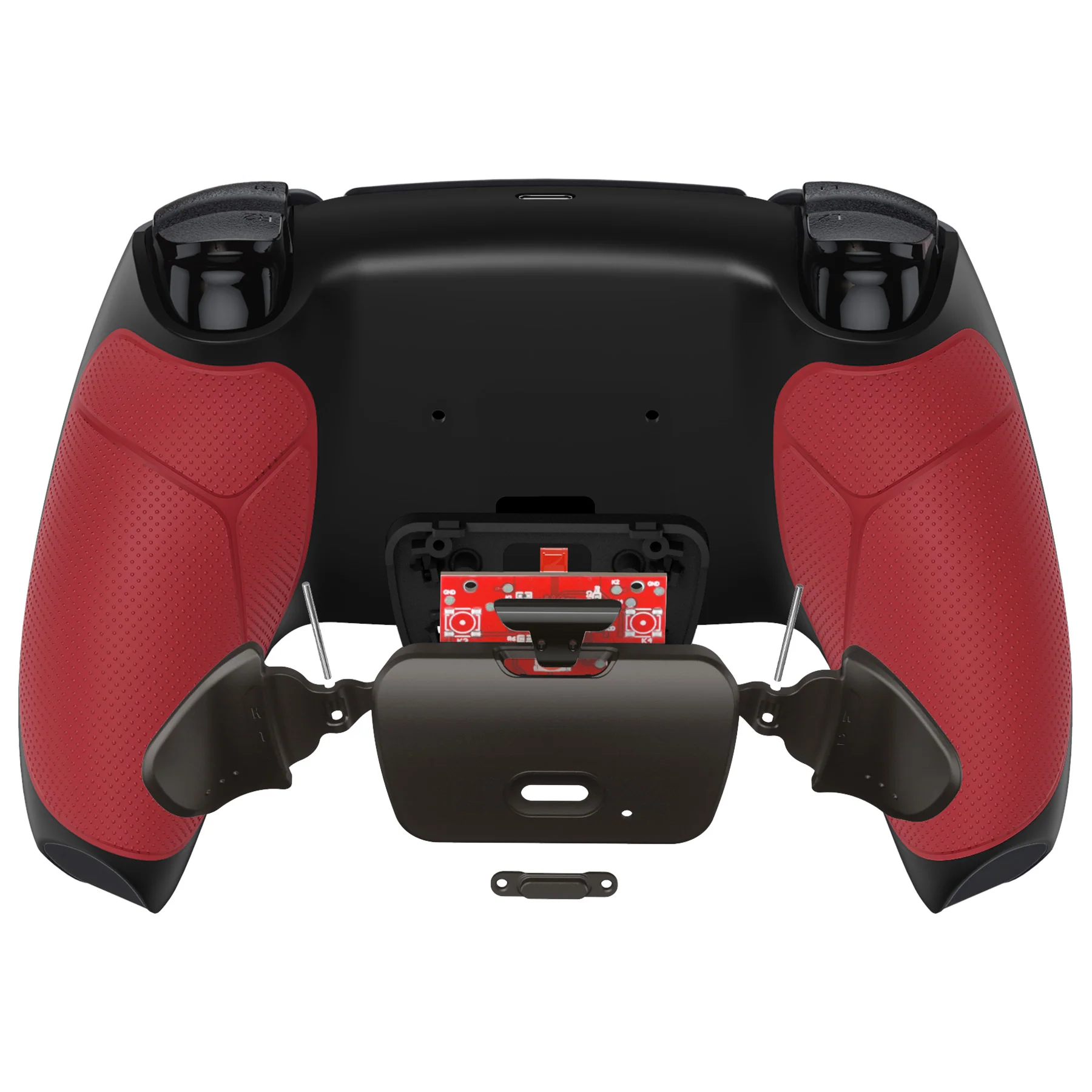 eXtremeRate Black Real Metal Buttons (RMB) Version RISE 2.0 Remap Kit for PS5 Controller BDM-010/020 - Rubberized Red - Image 6