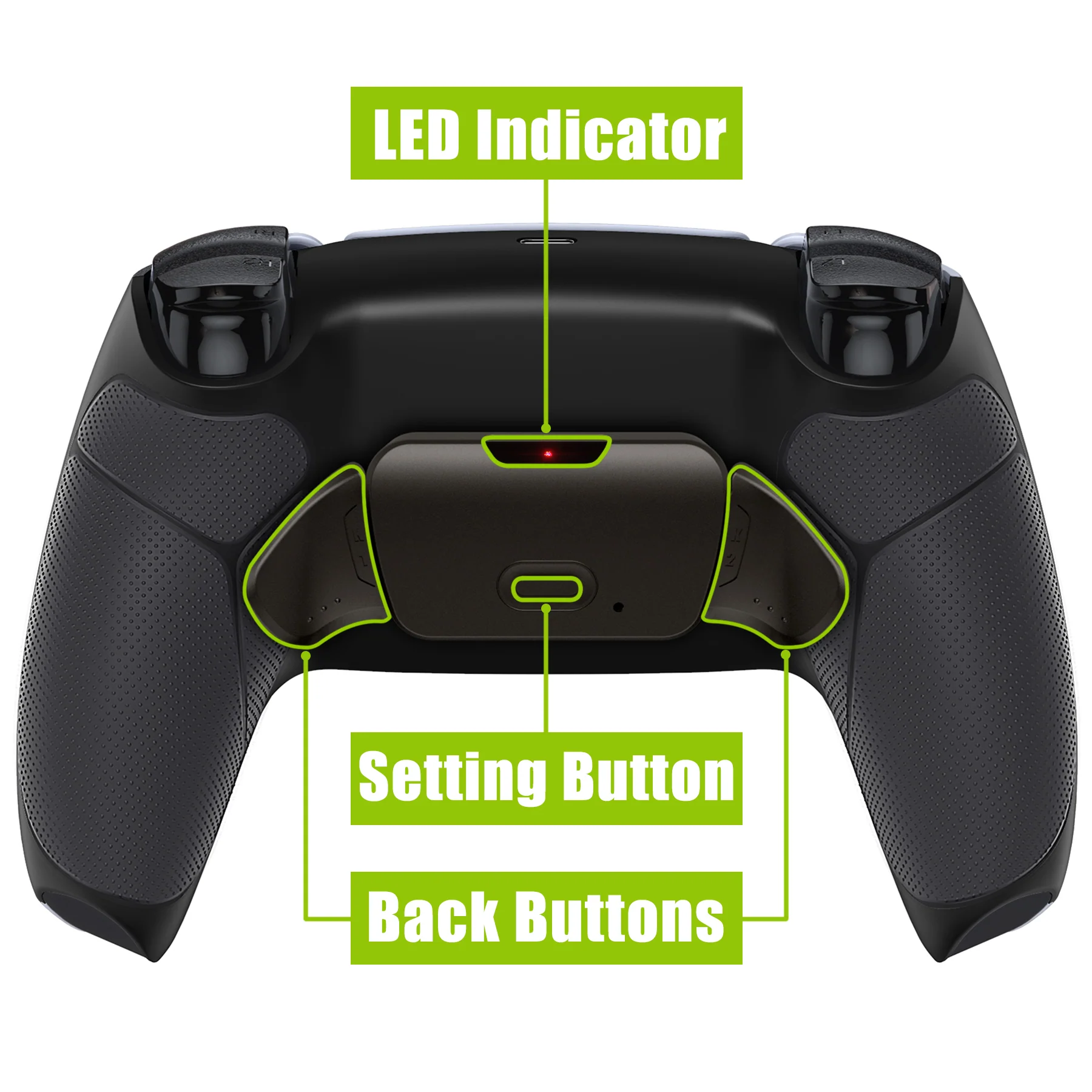 eXtremeRate Black Real Metal Buttons (RMB) Version RISE Remap Kit for PS5 Controller BDM-030/040/050 - Rubberized Black - Image 4