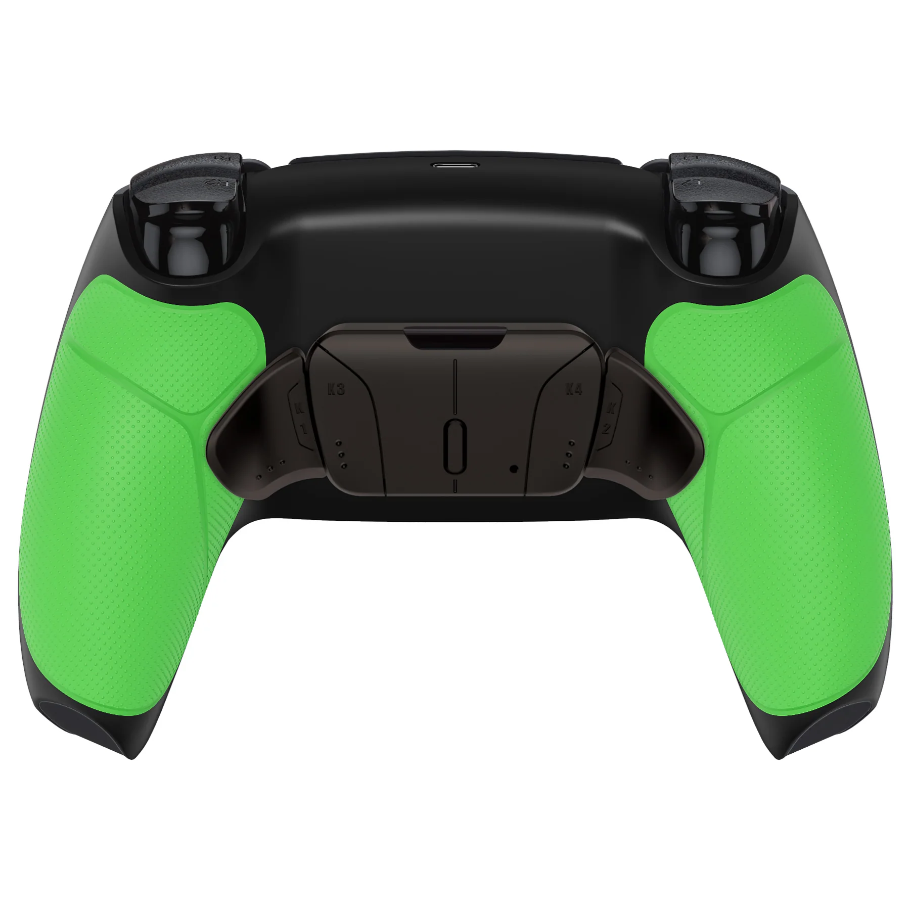 eXtremeRate Black Real Metal Buttons (RMB) Version RISE4 Remap Kit for PS5 Controller BDM-010/020 - Rubberized Green - Image 7