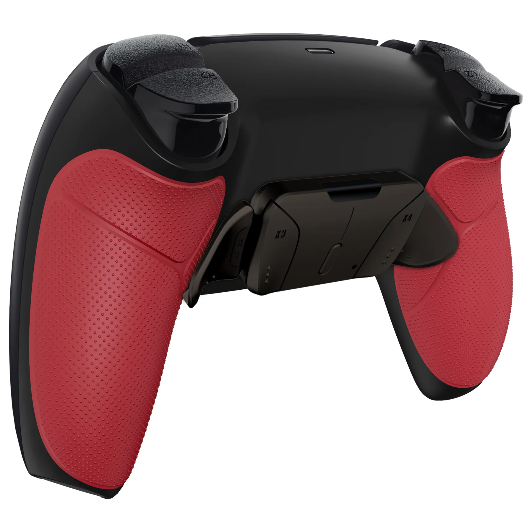 eXtremeRate Black Real Metal Buttons (RMB) Version RISE4 Remap Kit for PS5 Controller BDM-010/020 - Rubberized Red - Image 8