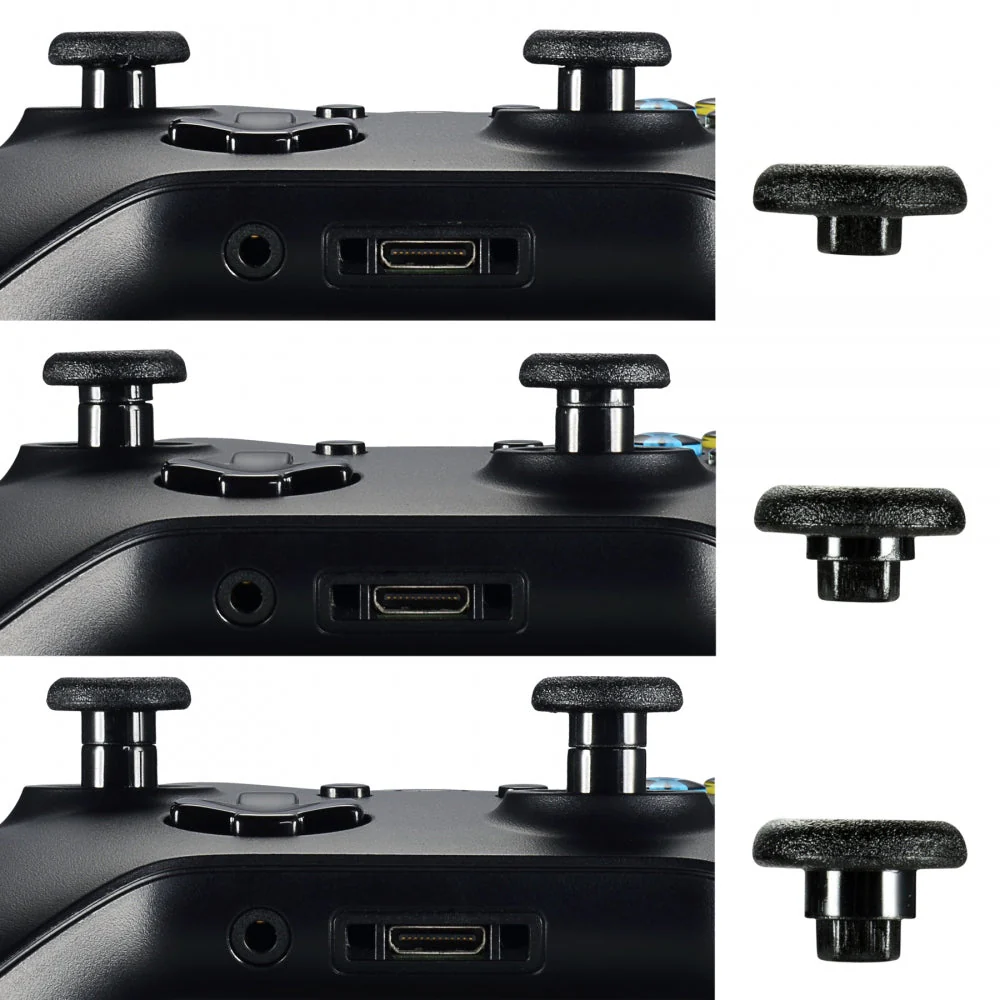 eXtremeRate Plastic Bottom Removable Thumbstick Joystick for Xbox One & for PS4 & for PS3 Controller - Black - Image 2