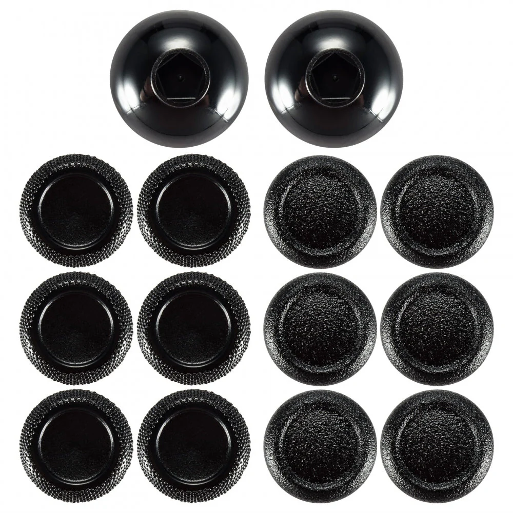 eXtremeRate Plastic Bottom Removable Thumbstick Joystick for Xbox One & for PS4 & for PS3 Controller - Black - Image 3