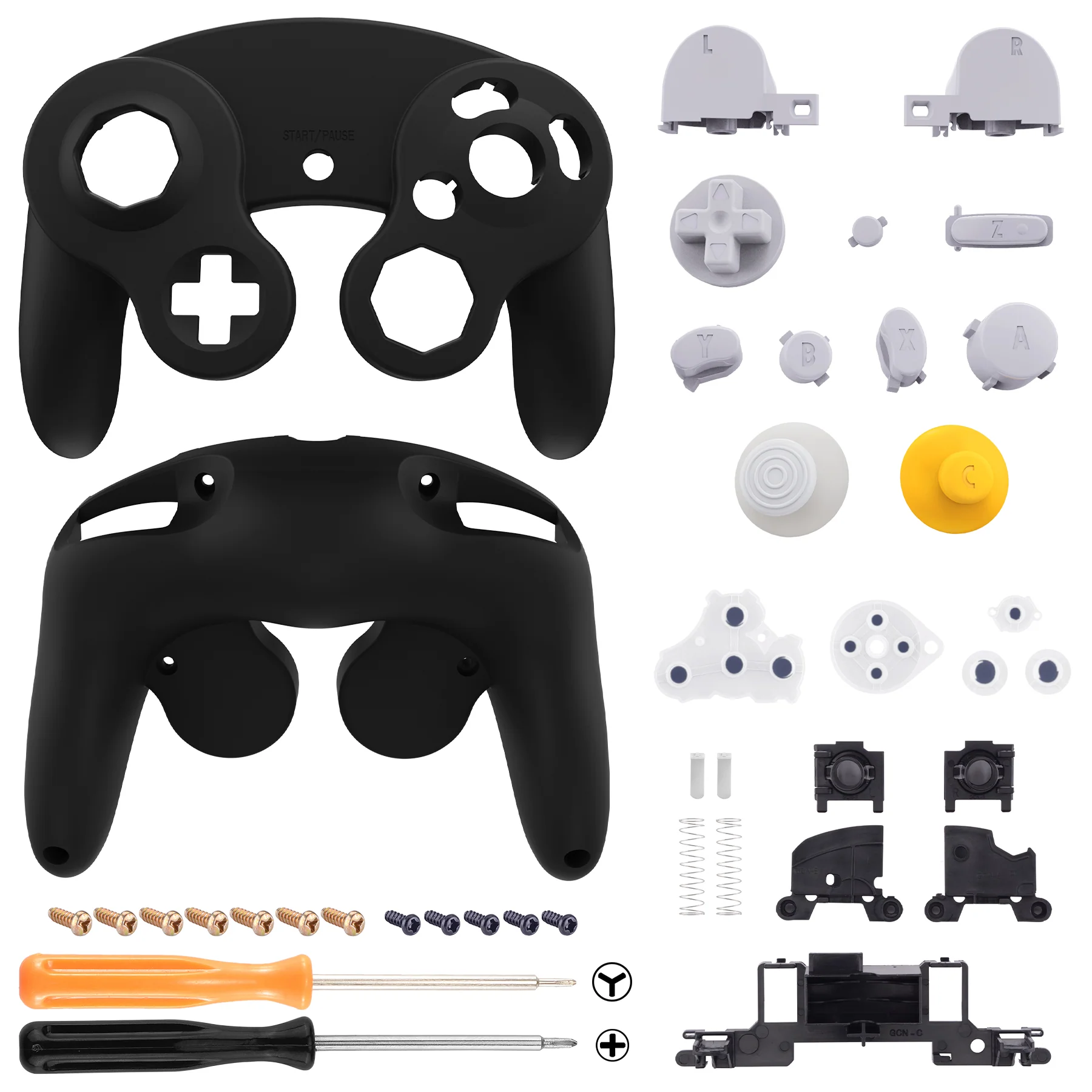 eXtremeRate Replacement Faceplate Backplate with Buttons for Nintendo GameCube Controller NGC - Black - Image 3